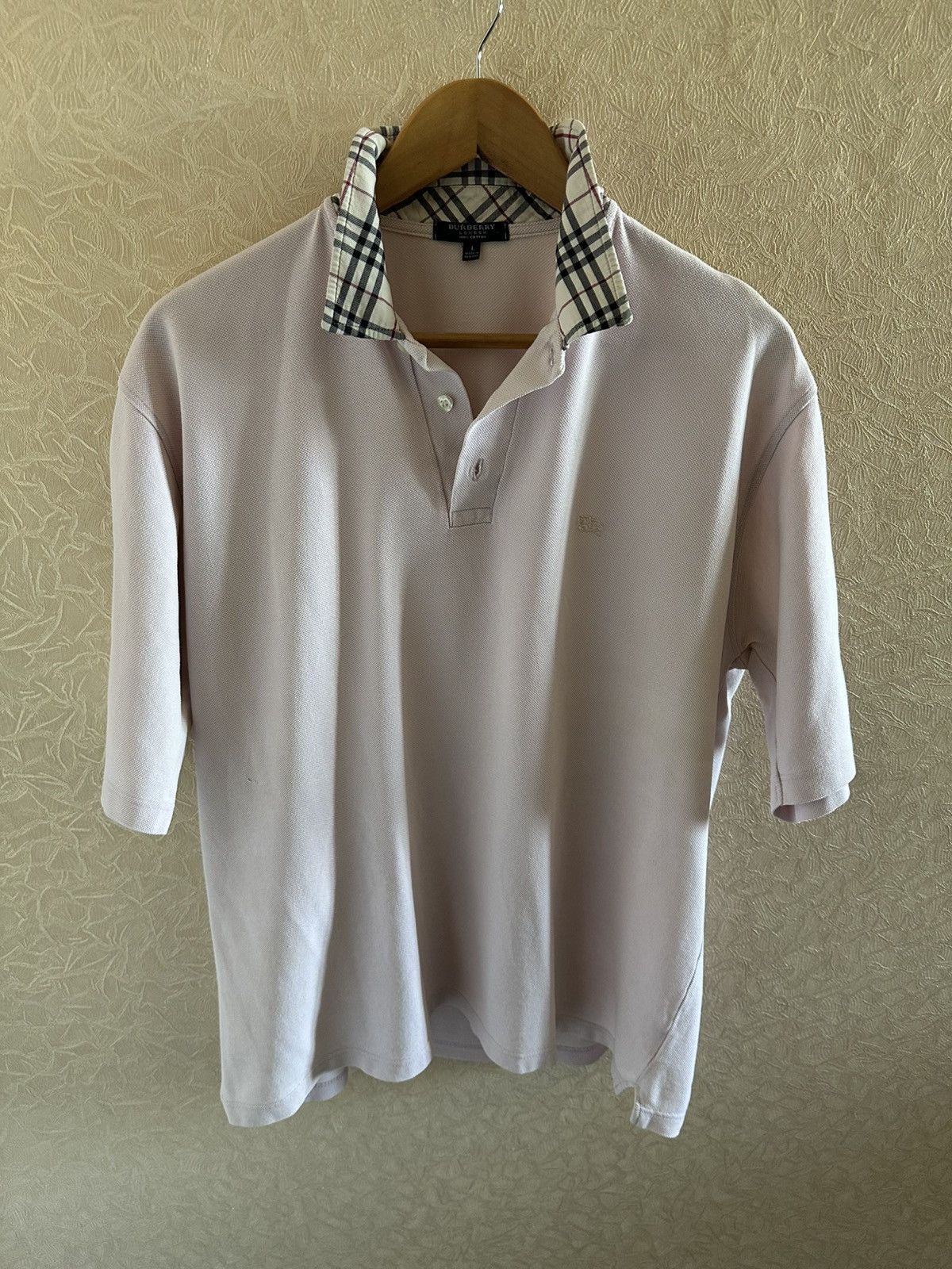 Burberry Burberry polo size L light pink vintage Size US L / EU 52-54 / 3 - 1 Thumbnail
