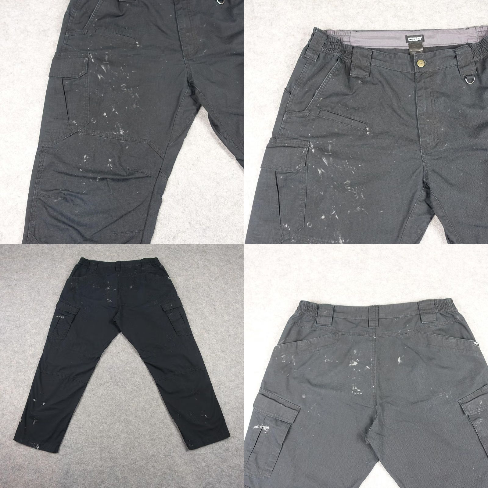 Vintage CQR Cargo Pants Mens 35x29 Black Tactical Workwear Elastic Waist Pockets Utility Pants Straight 29in Inseam Mens Regular Size US 35 - 8 Thumbnail