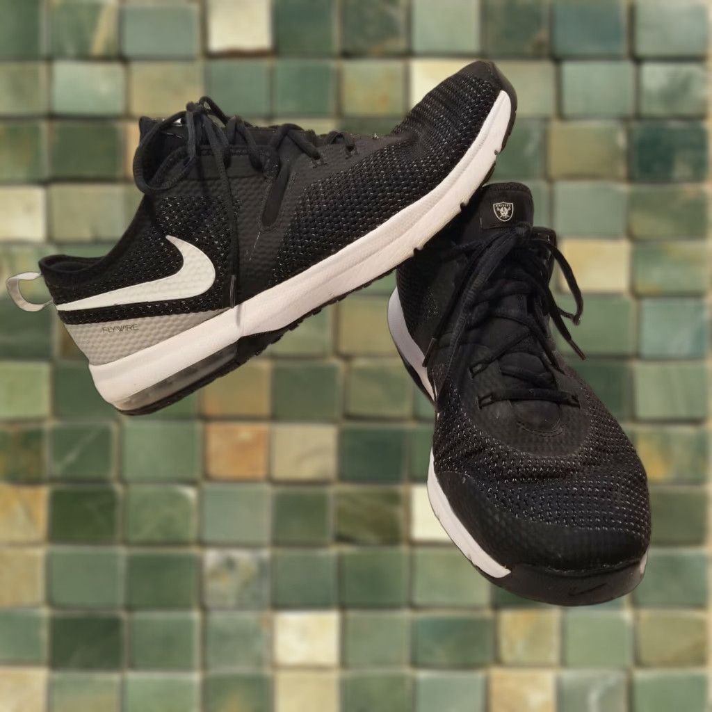 Nike Nike Flywire Mens Black Raiders Athletic Sneakers Size 14 Size US 14 / EU 47 - 1 Thumbnail