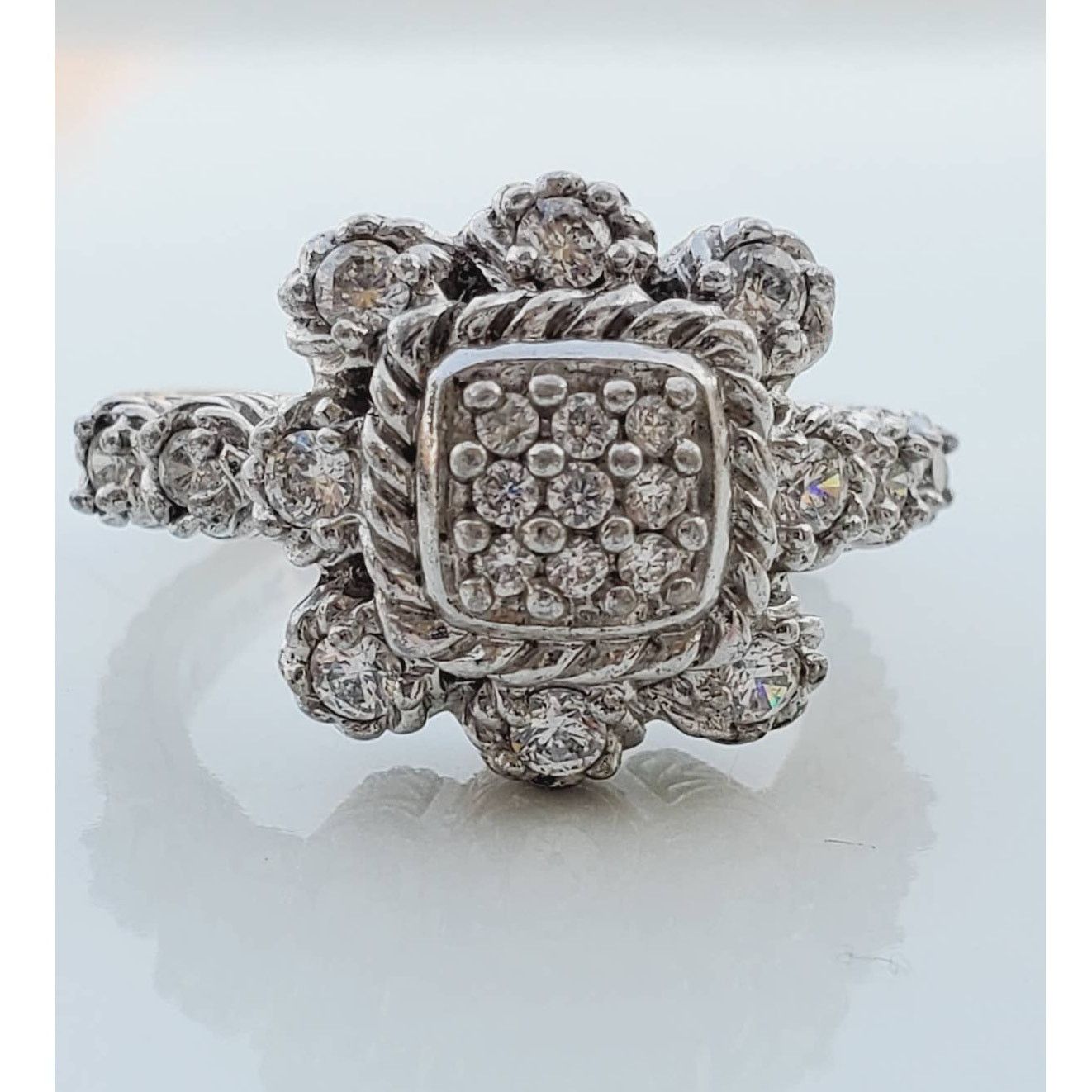 Judith Ripka Judith Ripka Sterling Silver Heirloom Statement Ring Size 8 Size ONE SIZE - 3 Thumbnail