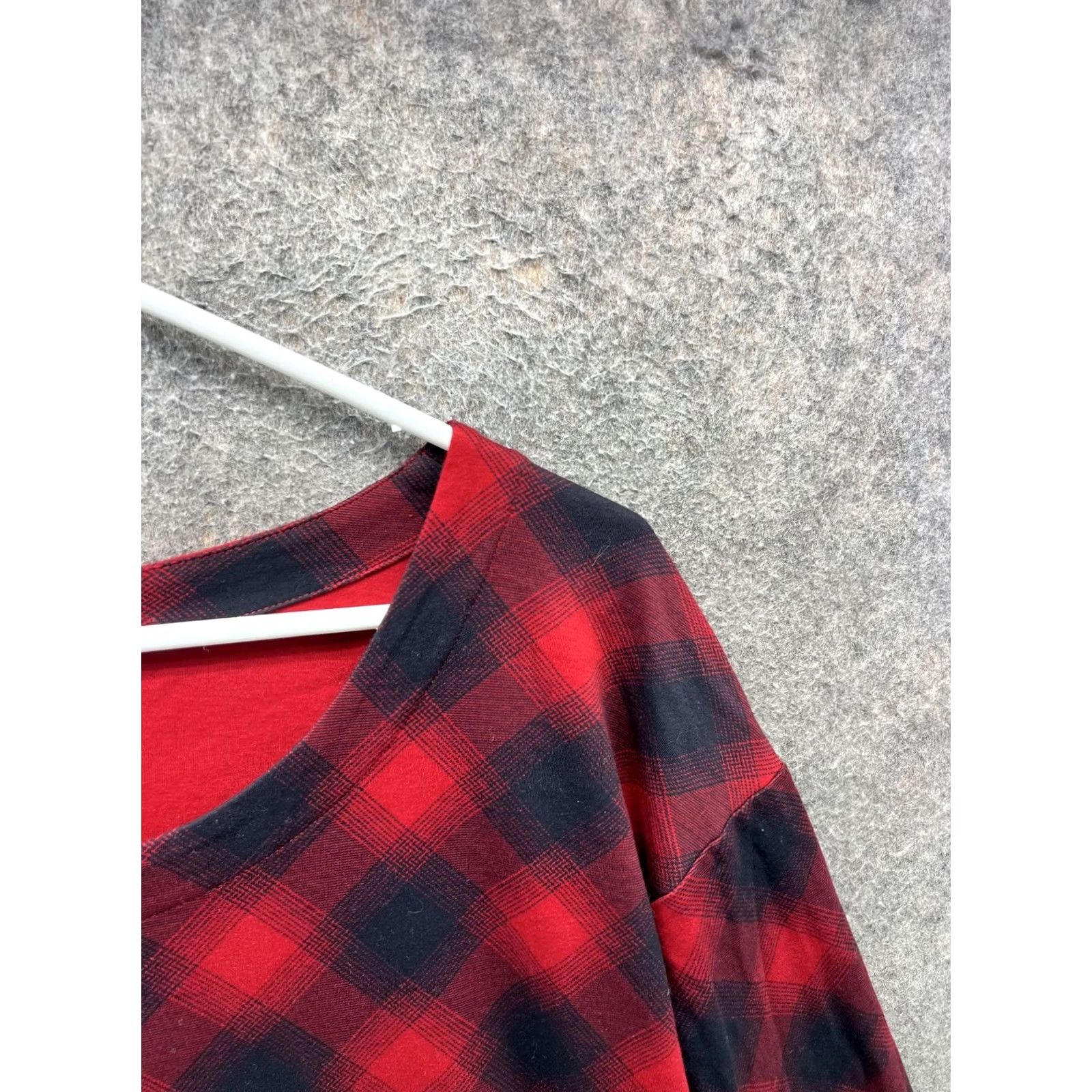 J. Jill J. Jill Shirt Womens M Red Plaid Scoop Neck 3/4 Sleeve Tunic Top Size M / US 6-8 / IT 42-44 - 7 Thumbnail