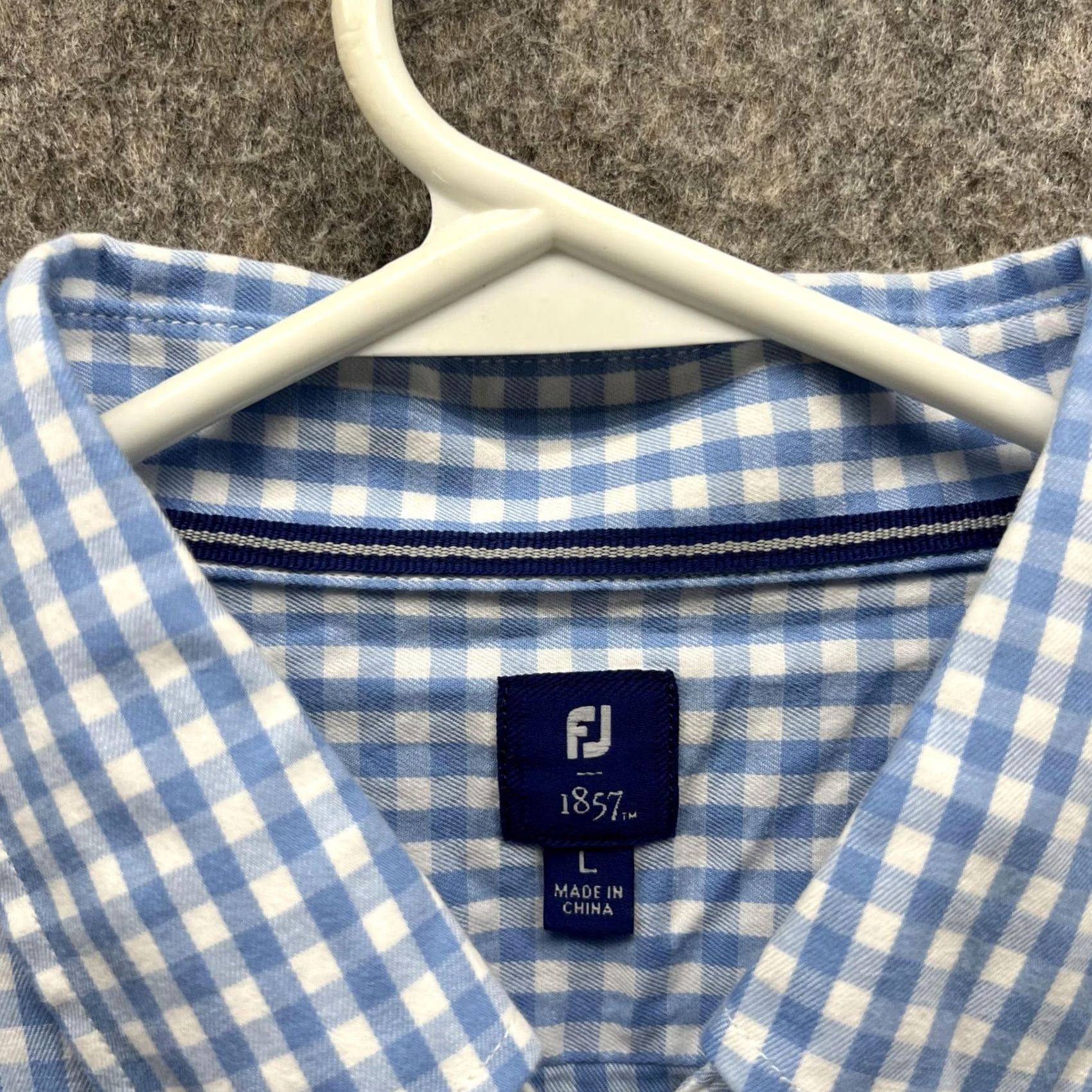 Footjoy FootJoy Shirt Men Large Blue White Check Button-Up 1857 Preppy Casual Golf Shirt Size US L / EU 52-54 / 3 - 6 Thumbnail