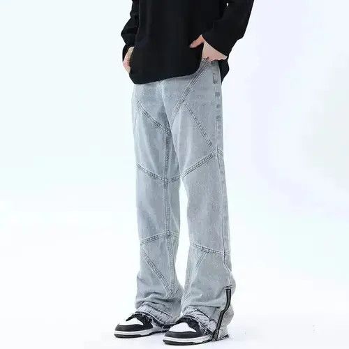Japanese Brand Embroidered Stack Blue JEans Size US 30 / EU 46 - 1 Thumbnail