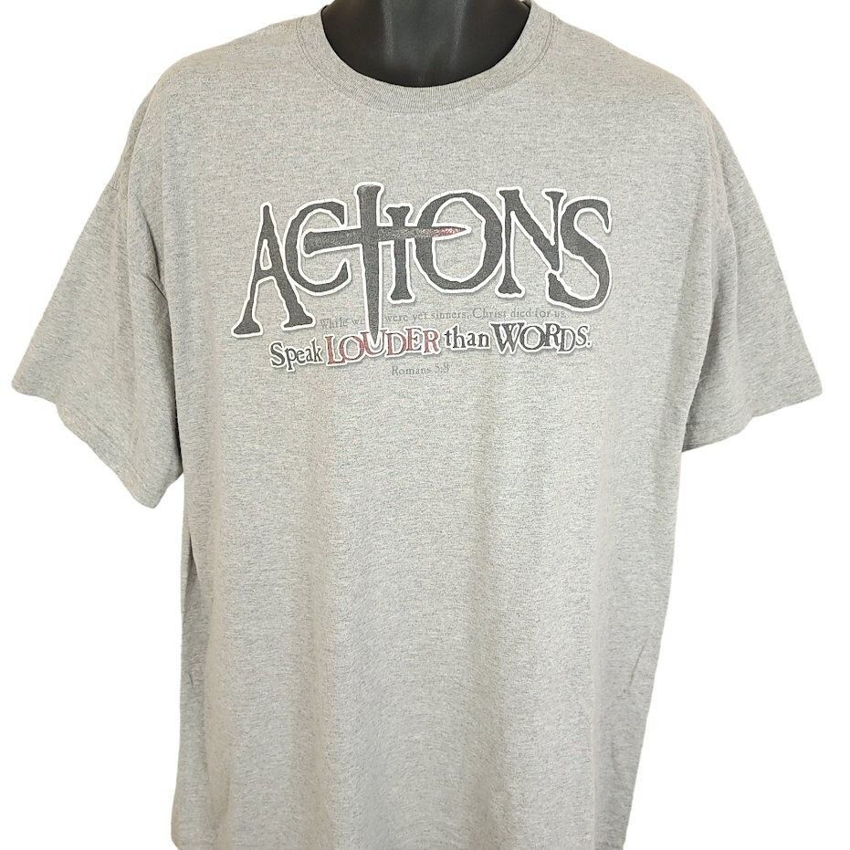 Christian T Shirt Vintage 90s Y2K Jesus Christ Cross Actions