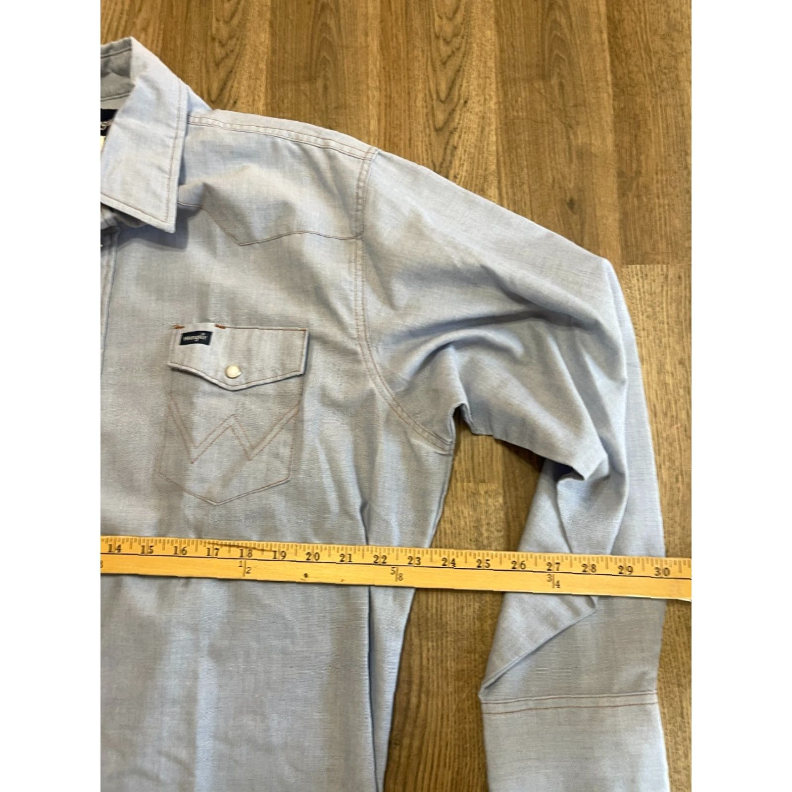 Wrangler Wrangler Shirt Men's 17.5-35 Blue Long Sleeve Western Pearl Snap Button-Up Pockets Regular Size Type: Regular Timing: N/A Size US XXL / EU 58 / 5 - 6 Thumbnail