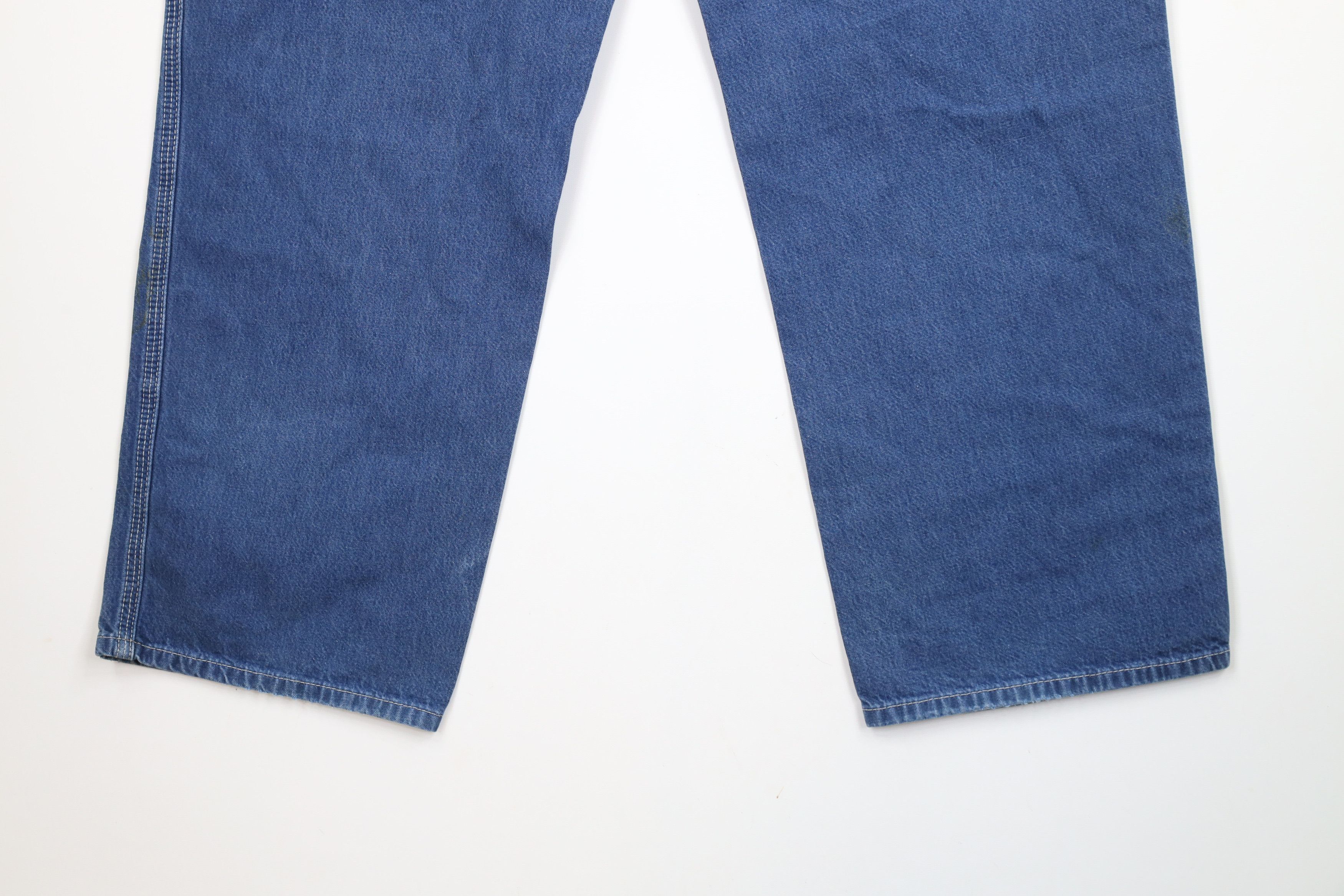 Carhartt × Vintage Vintage Carhartt Spell Out Wide Leg Dungaree Denim Jeans Size US 38 / EU 54 - 14 Thumbnail