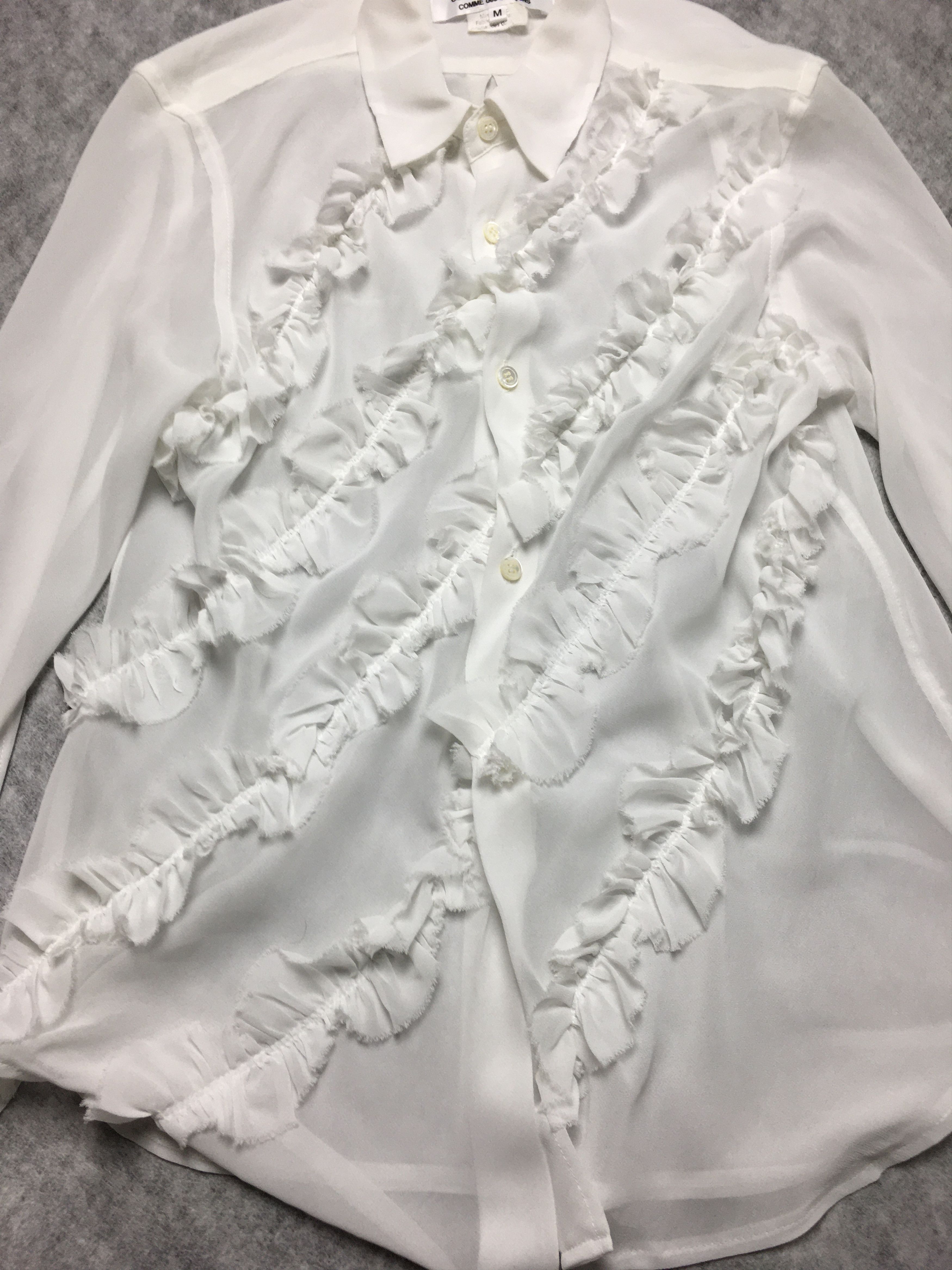 Comme des Garcons COMME des GARCONS Bias Ruffled Blouse Shirt White M Size M / US 6-8 / IT 42-44 - 7 Thumbnail