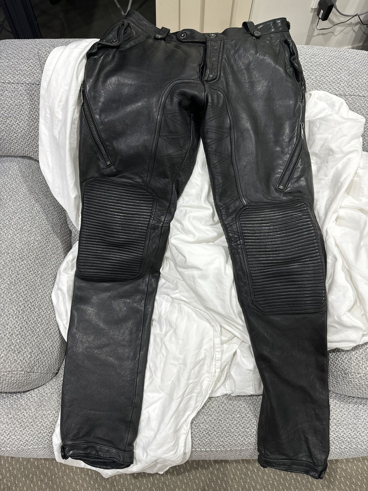 Burberry Prorsum Leather biker trousers pants Grailed