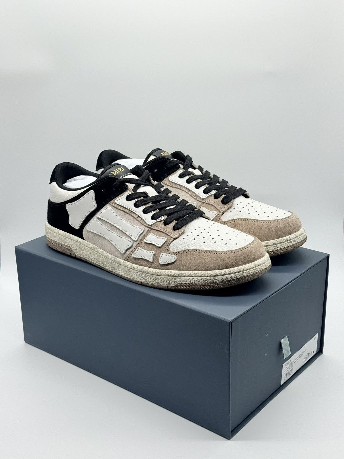 Amiri NEW Size 14 - Amiri Skel Low Black And Beige ($650 Retail) Size US 14 / EU 47 - 1 Thumbnail