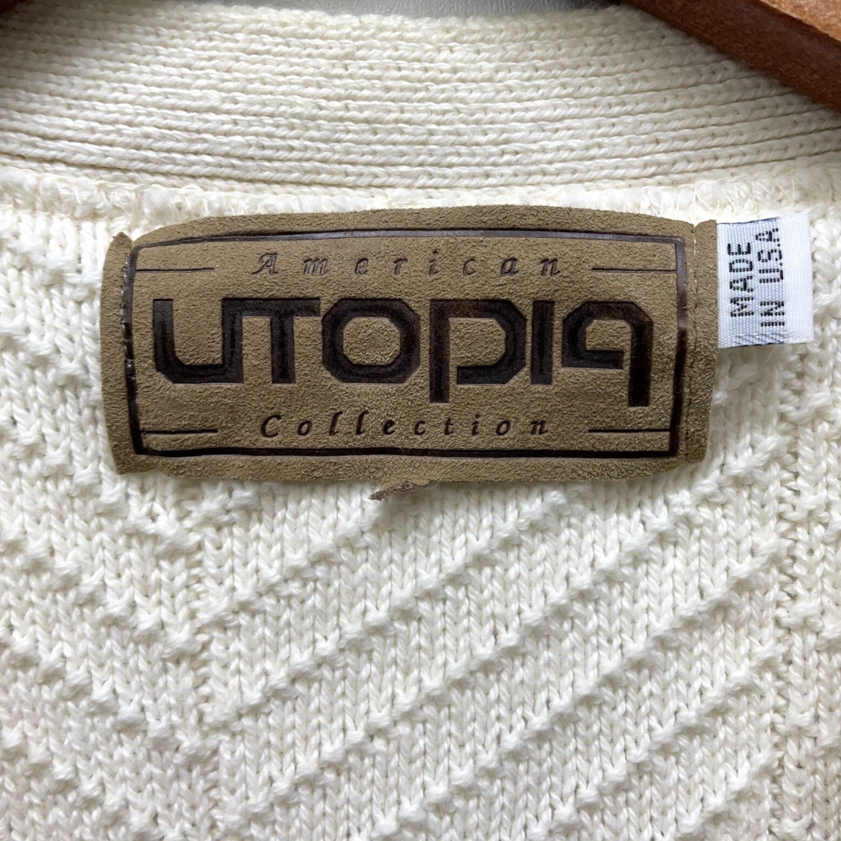 Vintage VTG Utopia American Collection Vest Mens XL White USA Wool Button up USC Size US XL / EU 56 / 4 - 4 Thumbnail