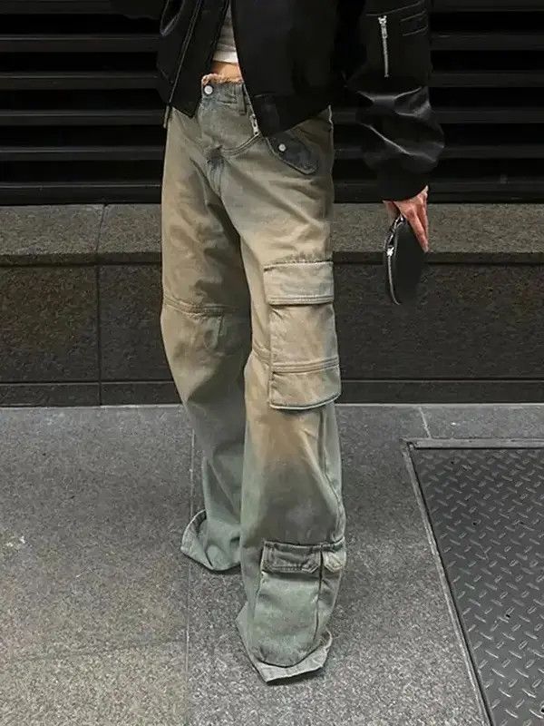 Designer × Japanese Brand × Vintage Y2K Baggy Pockets Patchwork Jeans Unisex Size US 29 - 1 Thumbnail