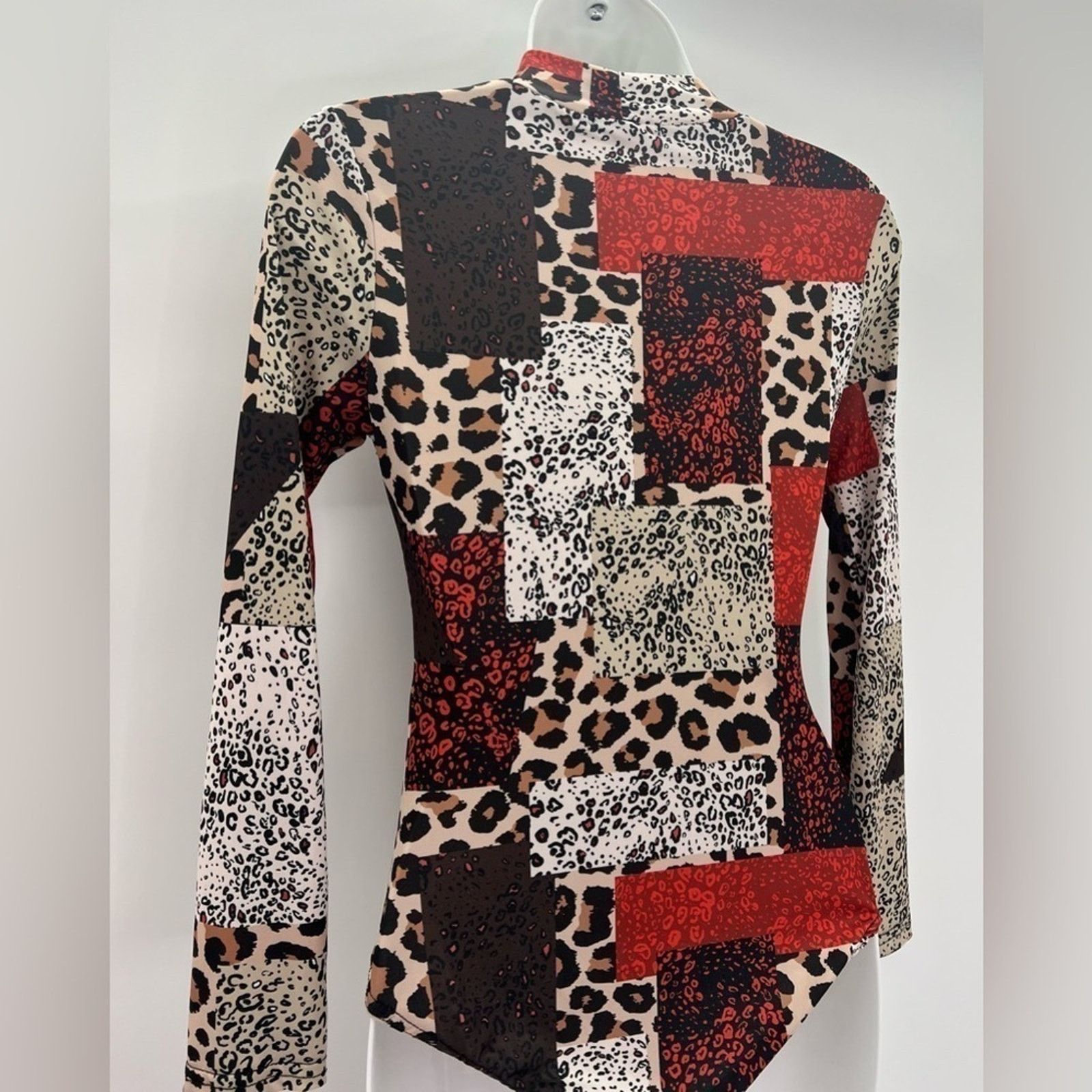 Boohoo BOOHOO Women's Multicolored Animal Print Polyester Bodysuit Size S / US 4 / IT 40 - 5 Thumbnail