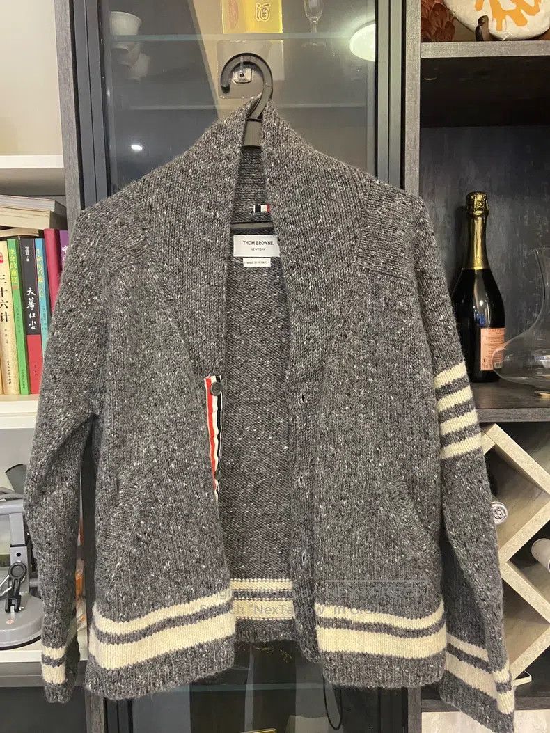Thom Browne Thom Browne Woolen cardigan made from horsehair Size US M / EU 48-50 / 2 - 1 Thumbnail