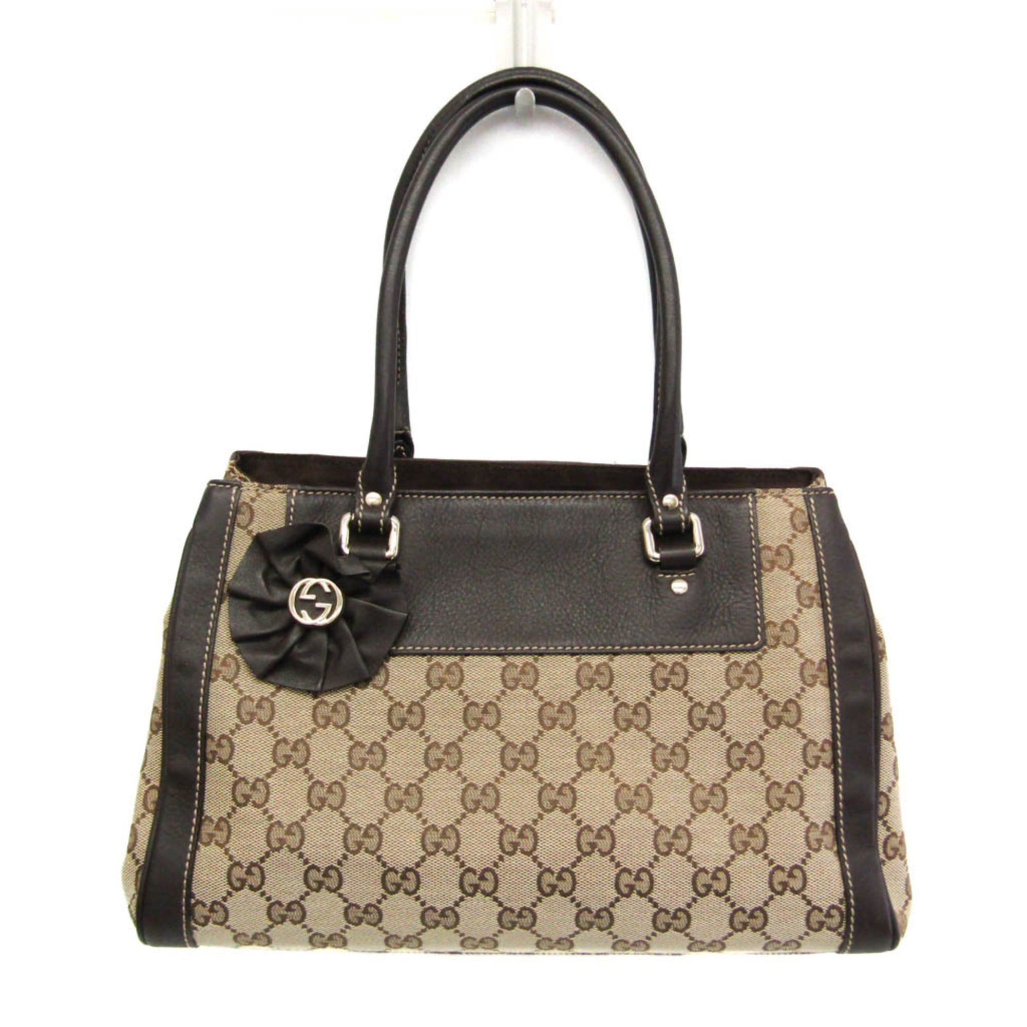 Gucci Gucci GG Canvas 190247 Women's GG Canvas,Leather Handbag Beige,Brown Size ONE SIZE - 1 Thumbnail