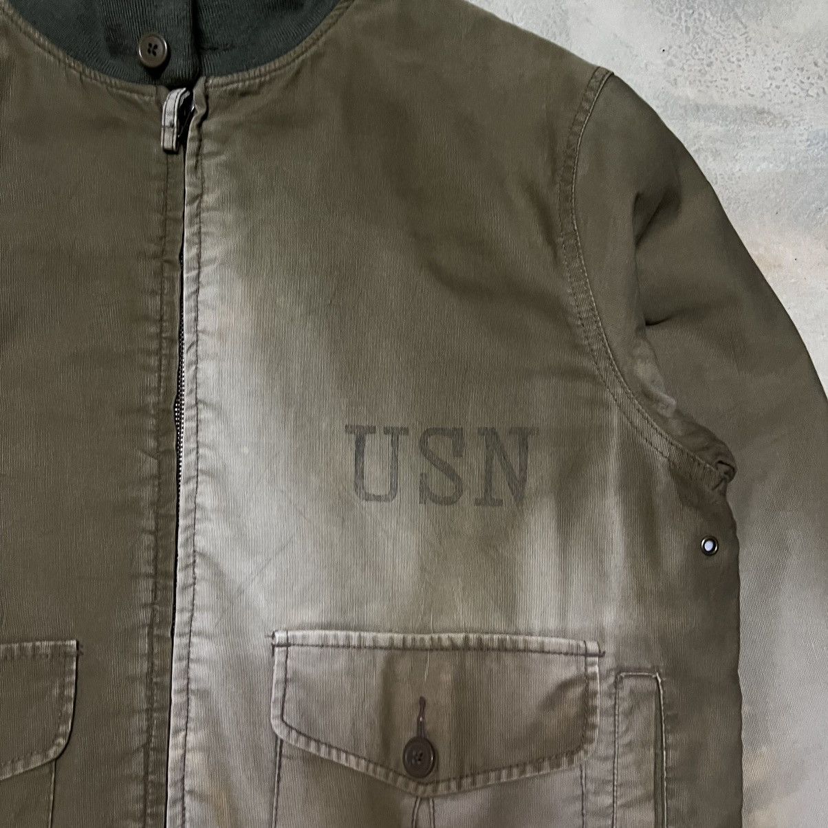 Global Work Global Work USN Military Style Sun Faded Bomber Jacket Size US L / EU 52-54 / 3 - 6 Thumbnail