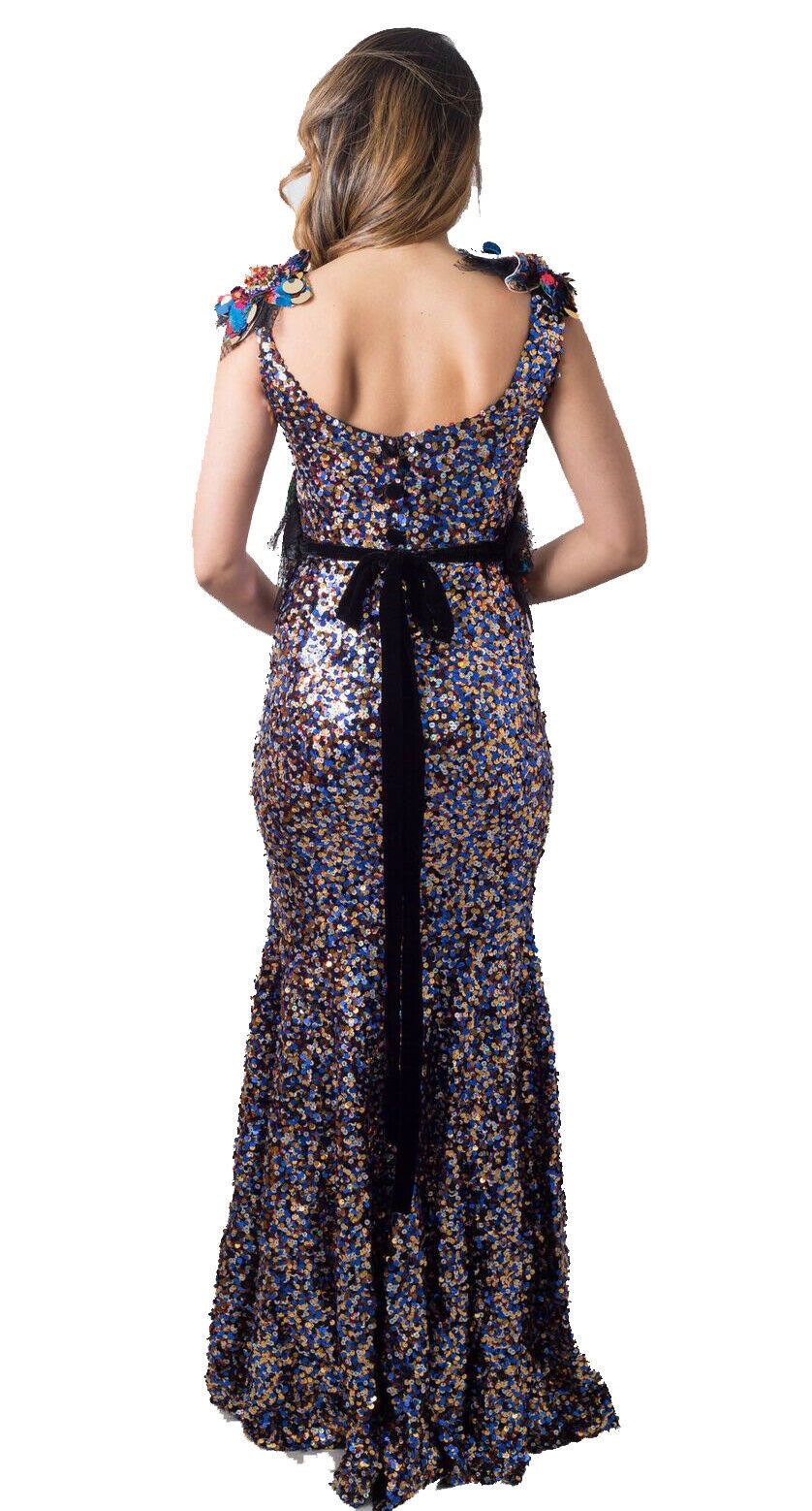 Dolce & Gabbana DOLCE & GABBANA D&G Rhinestone Sequin Long Maxi Dress Gown Size XS / US 0-2 / IT 36-38 - 3 Thumbnail