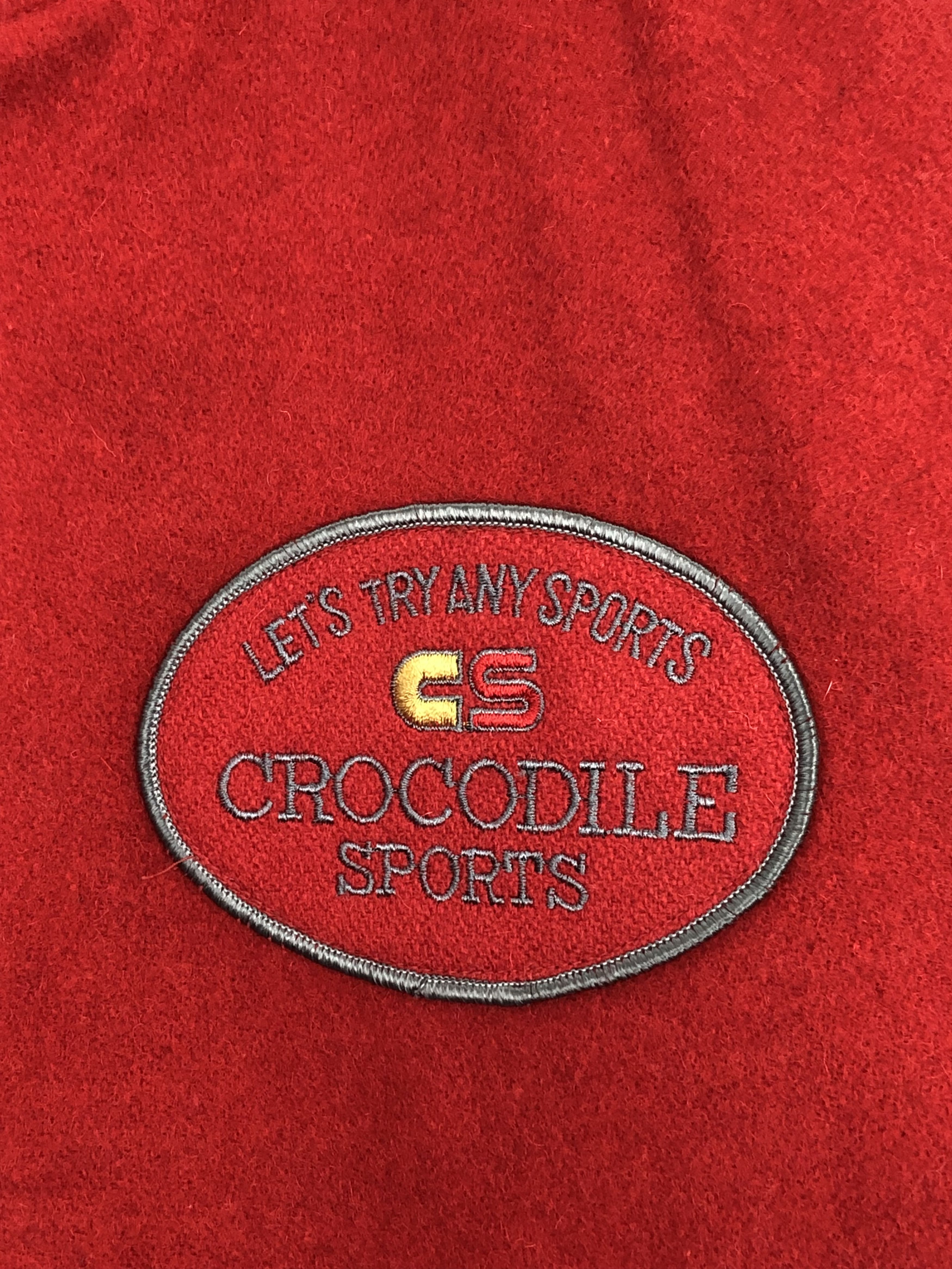 Vintage Vintage 90s Crocodile Wool Varsity Jacket Red V0354 Size US M / EU 48-50 / 2 - 7 Thumbnail