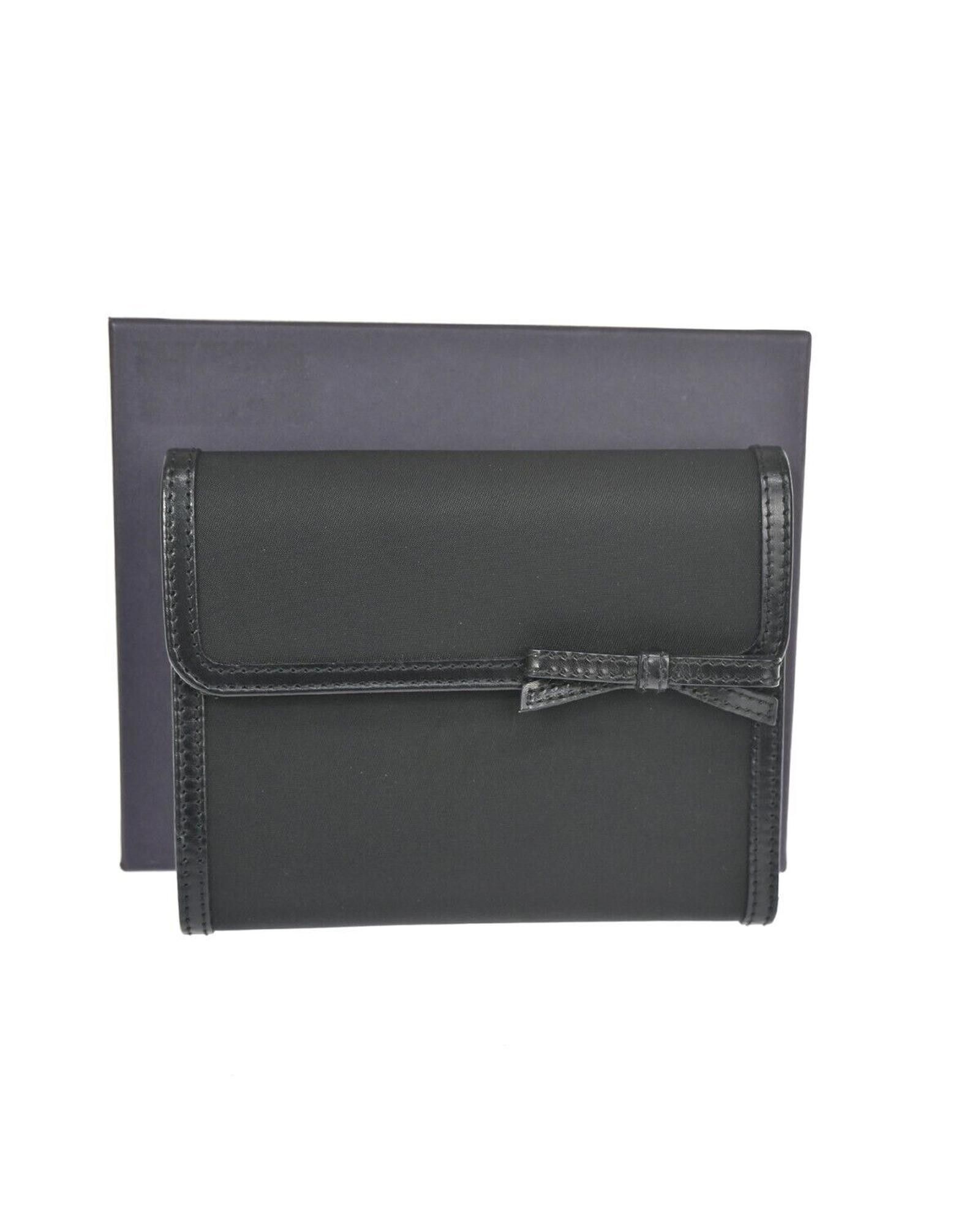 image of Prada Black Synthetic Trifold Wallet, Women's