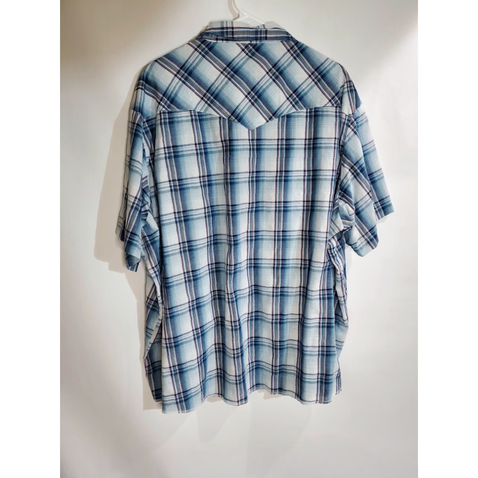 Wrangler Wrangler Mens Button-Up Western Shirt Blue Plaid 3XL Shirt Long Sleeve Collared Button-Down Casual Workwear Shirts Mens Size US XXL / EU 58 / 5 - 3 Thumbnail