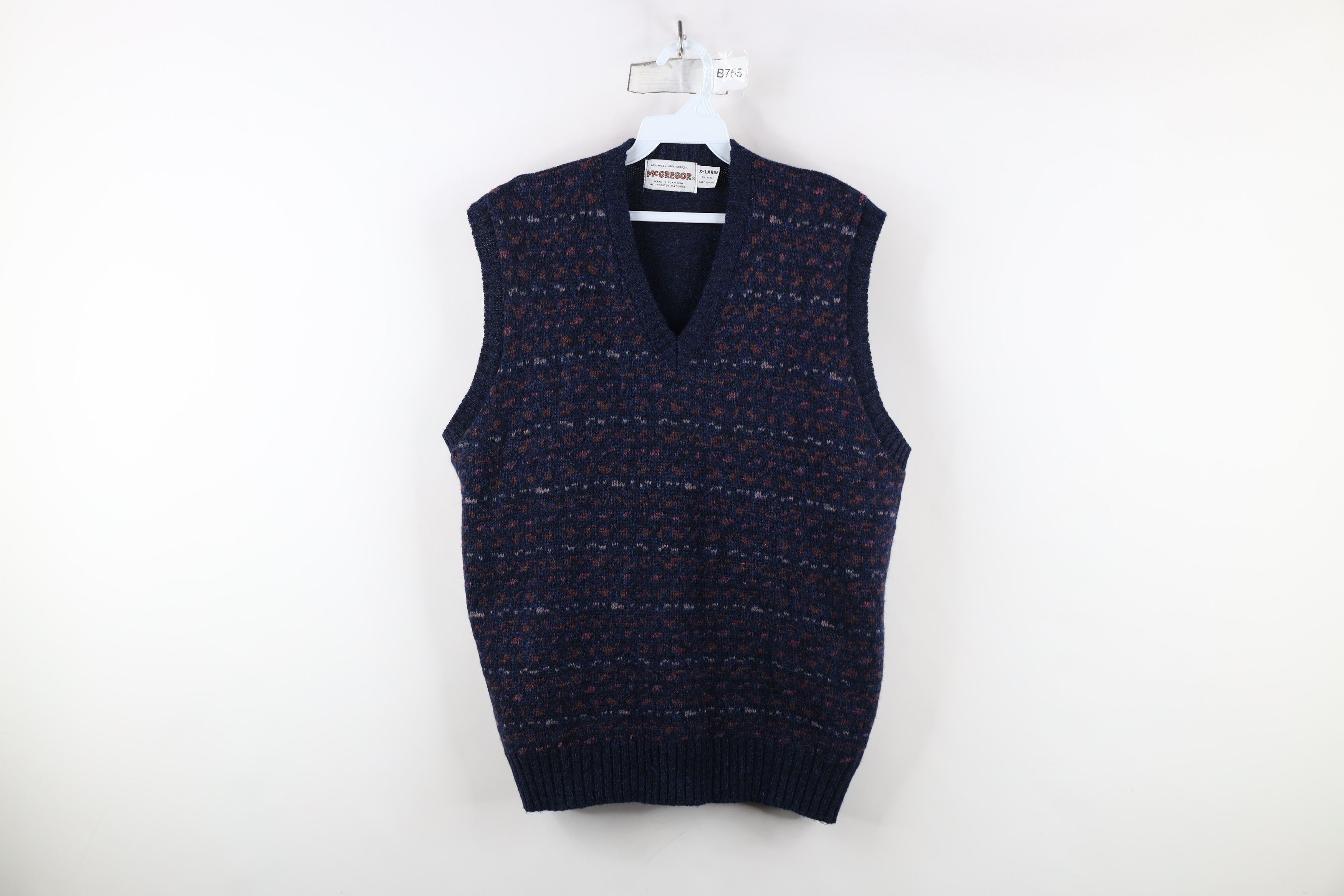Vintage Vintage 90s Streetwear Wool Blend Knit V-Neck Sweater Vest Size US XL / EU 56 / 4 - 1 Thumbnail
