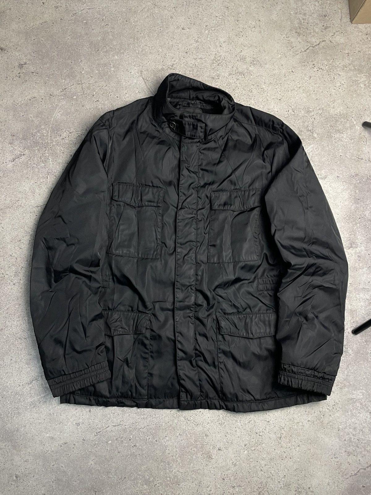 Prada Prada Milano Nylon Military Black Field Jacket Size US XL / EU 56 / 4 - 1 Thumbnail