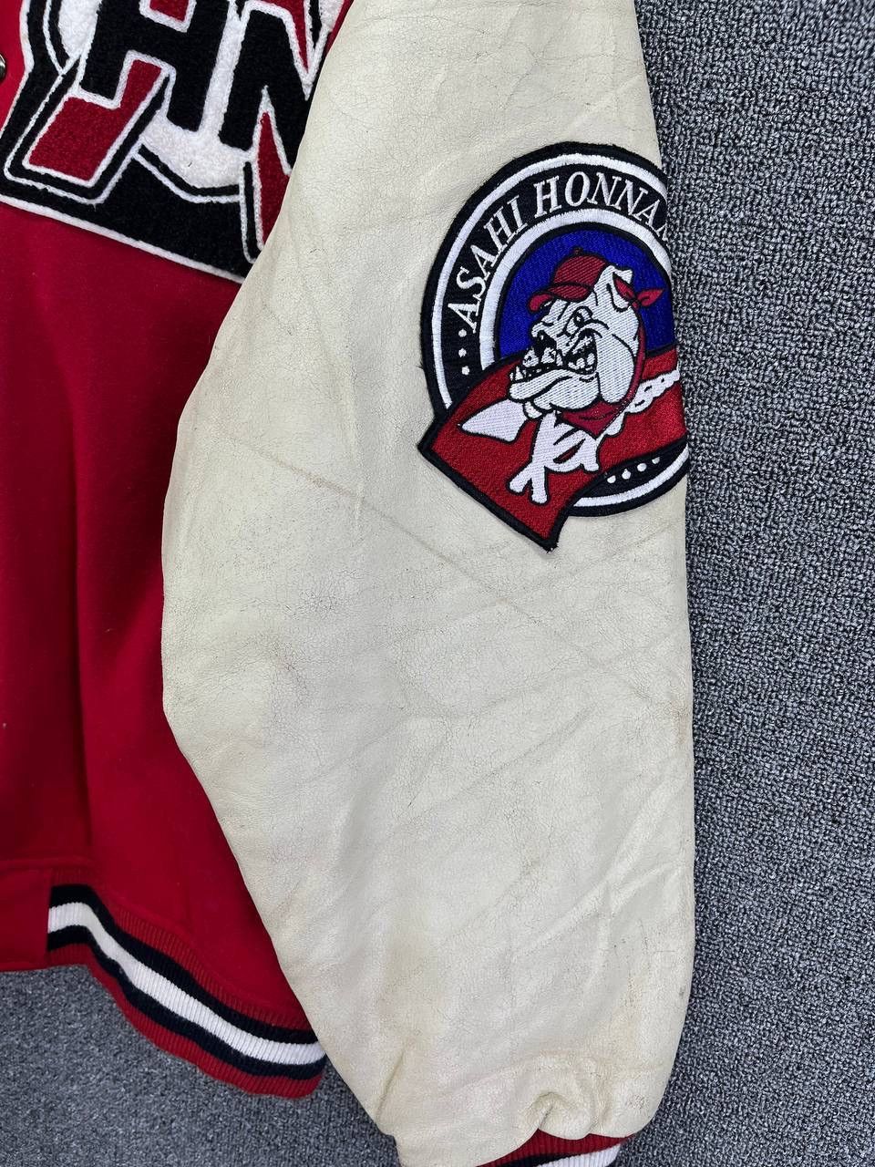 Japanese Brand Vintage Asahi Honnama Rare Wool Varsity Leather Jacket Size US M / EU 48-50 / 2 - 13 Thumbnail