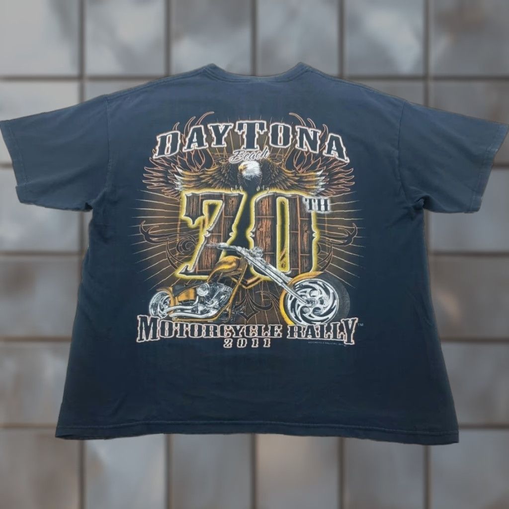 Gildan VINTAGE Bike Week Rally Daytona Beach 2011 T Shirt Adult XL 70th Annual Motorcycle Biker Size US XL / EU 56 / 4 - 1 Thumbnail