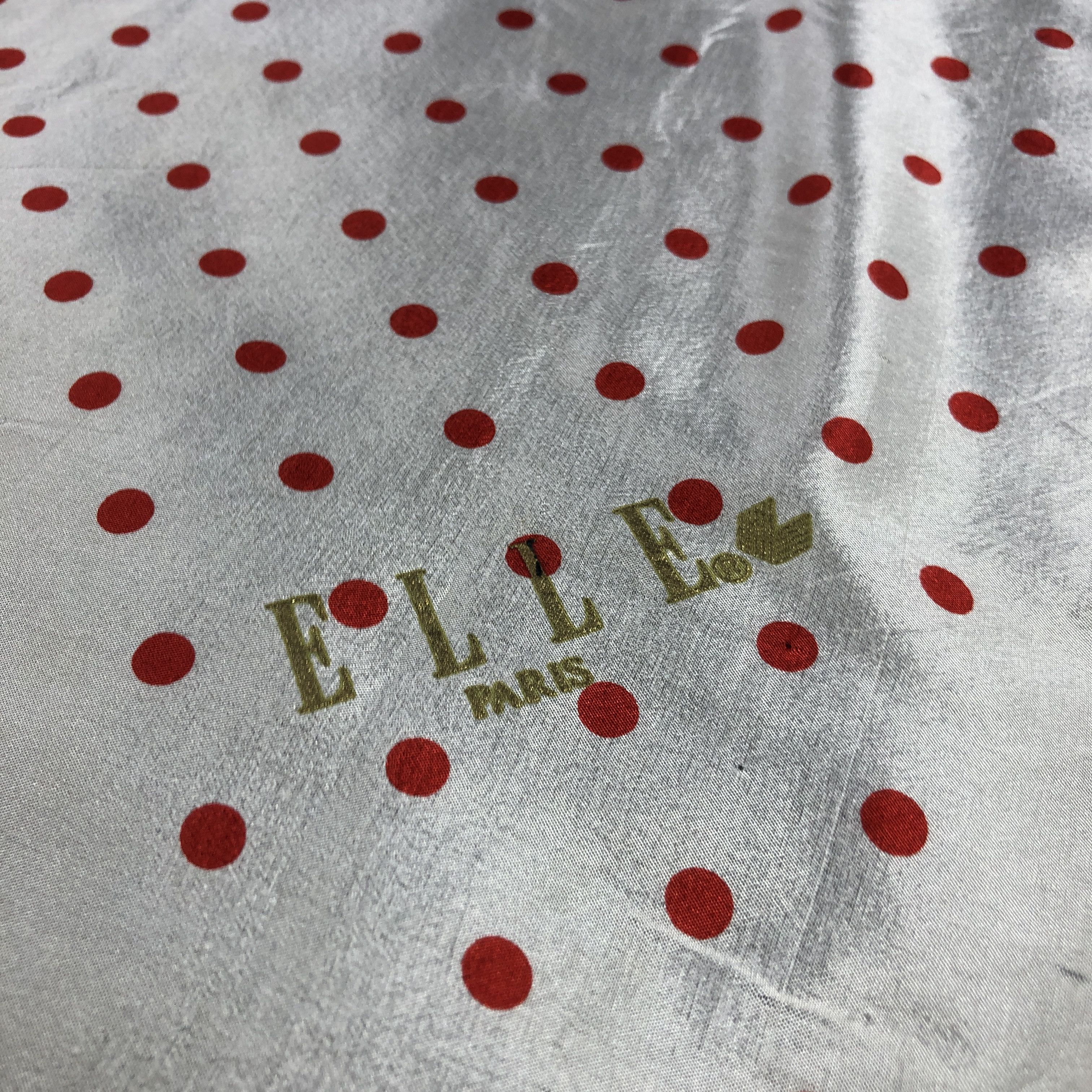 Japanese Brand Elle Polkadots Silk Scarf M1113 Size ONE SIZE - 4 Thumbnail