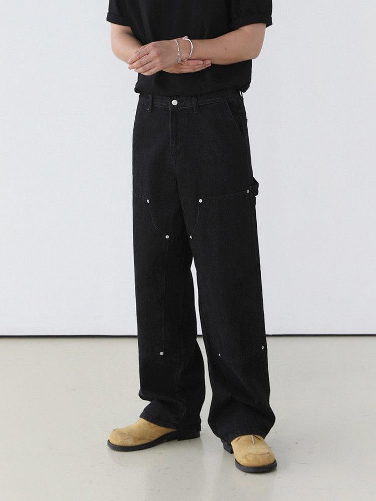 Jean Baggy Black Flared Denim Jeans Size US 33 - 2 Thumbnail