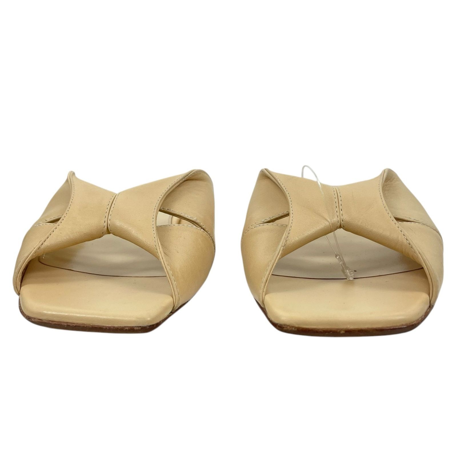Theory Theory Twisted Leather Sandal Slide Open Toe Beige Size 38 Size US 8 / IT 38 - 4 Thumbnail