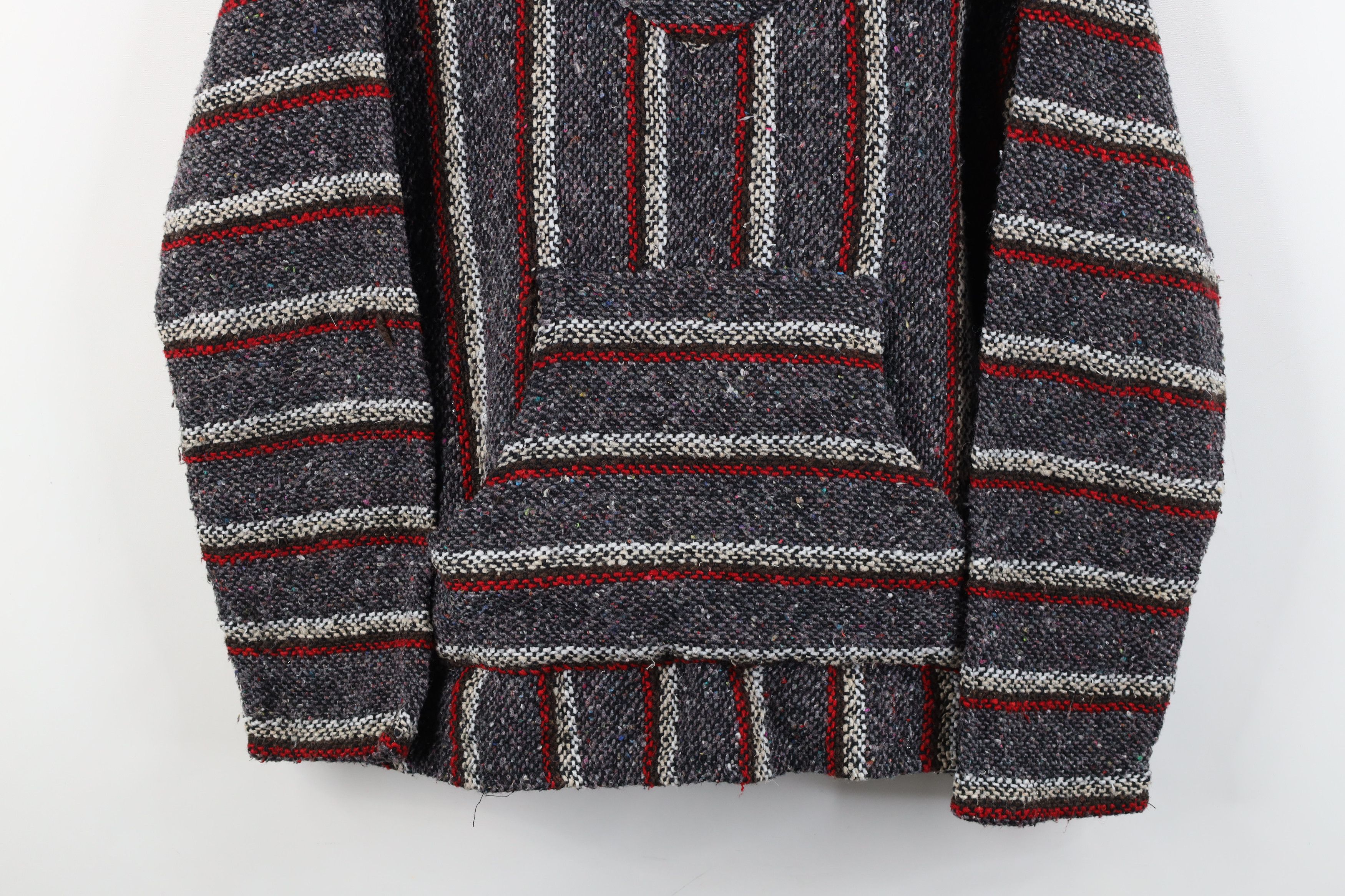 Vintage Vintage 90s Y2K Streetwear Knit Drug Rug Hoodie Sweatshirt Size M / US 6-8 / IT 42-44 - 3 Thumbnail