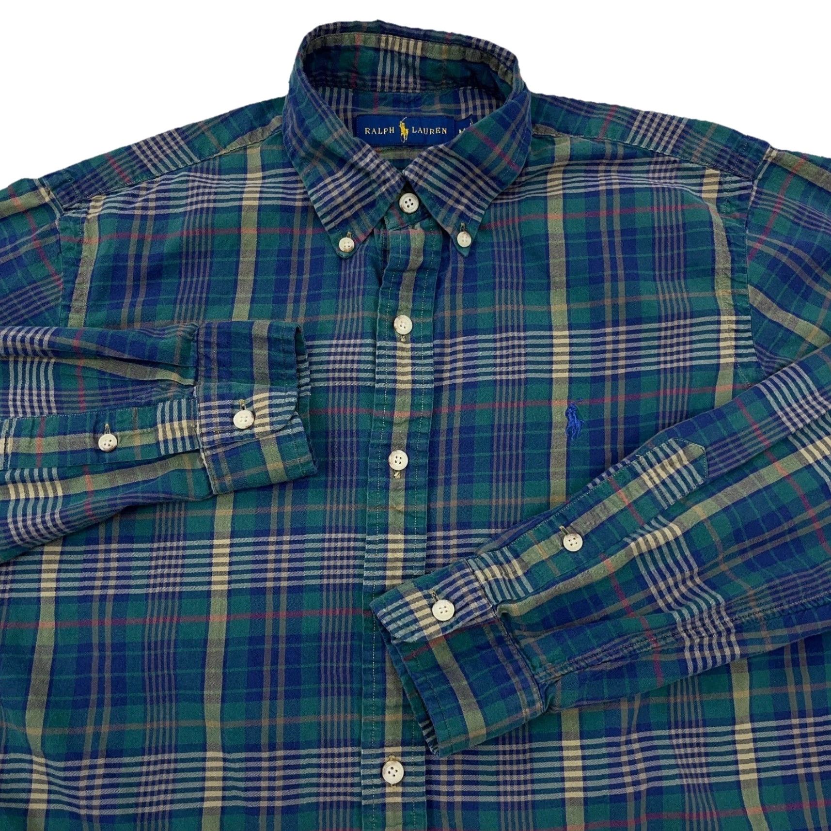 Ralph Lauren Ralph Lauren Shirt Men Medium Green Blue Plaid Button-Up Tartan Casual Dress A36 Size US M / EU 48-50 / 2 - 4 Thumbnail