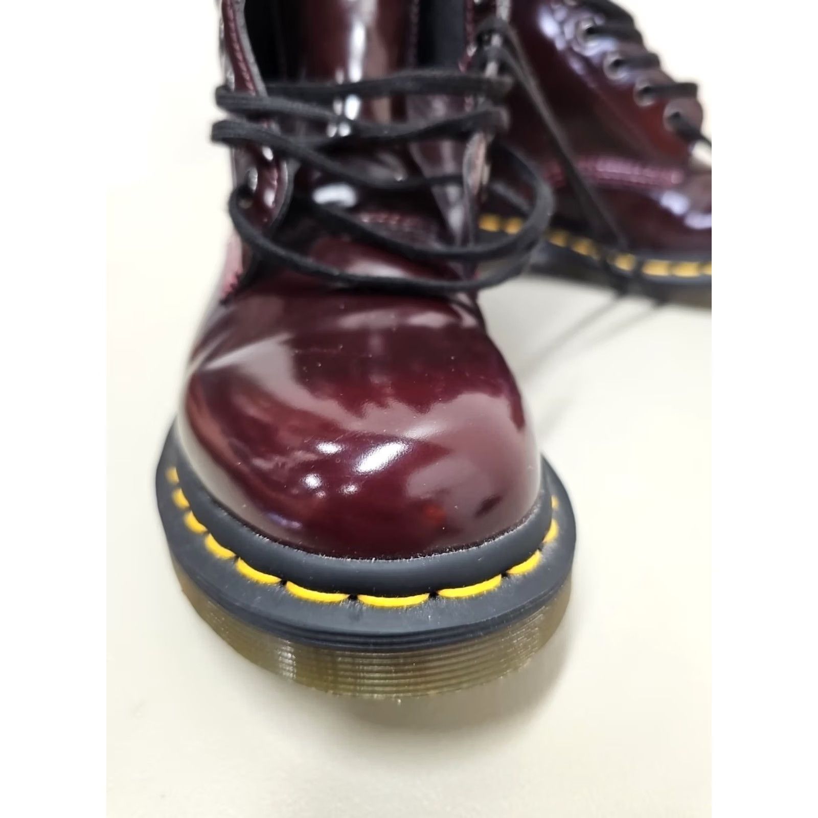 Dr. Martens Doc Martens Combat Boots 24226 Burgundy Maroon Cherry Red EU 37 Womens Vintage Leather Lace Up Rubber 90s Punk Biker Comfort Ankle Boot Shoes Size US 6 / IT 36 - 4 Thumbnail