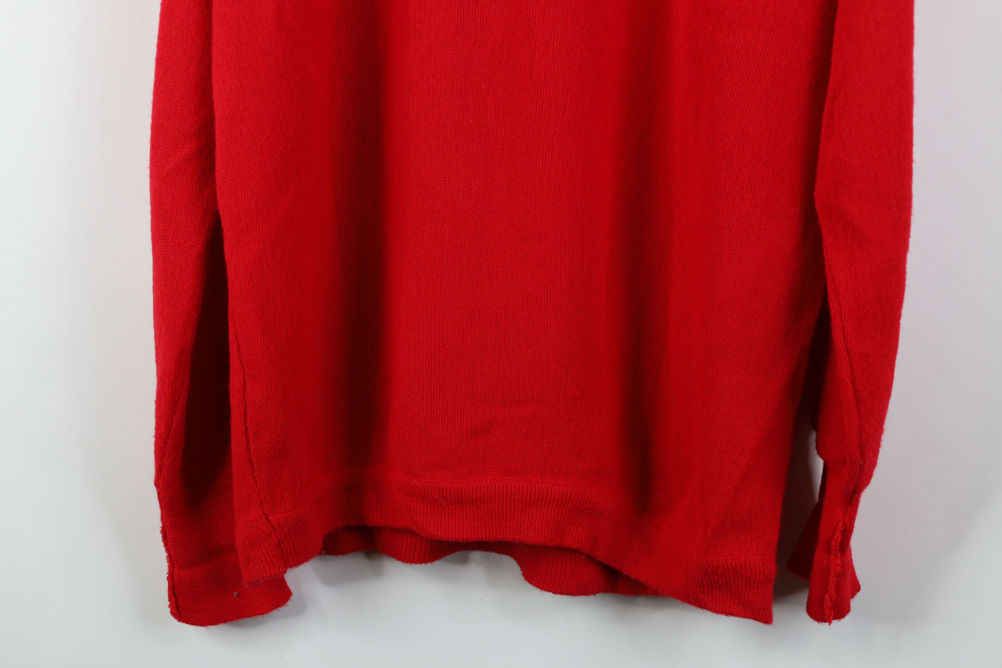 Vintage Vintage 70s Streetwear Knit V-Neck Sweater Red Acrylic USA Size US L / EU 52-54 / 3 - 13 Thumbnail