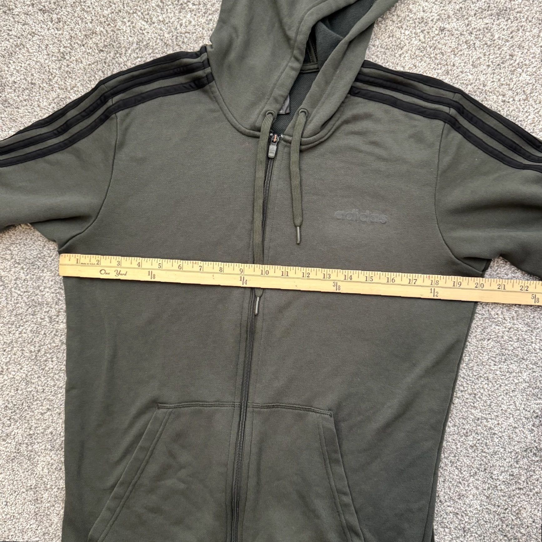 Adidas Adidas Essentials Hoodie Mens Medium Black Full Zip Three Stripe Sweatshirt FN2745 Size US M / EU 48-50 / 2 - 4 Thumbnail