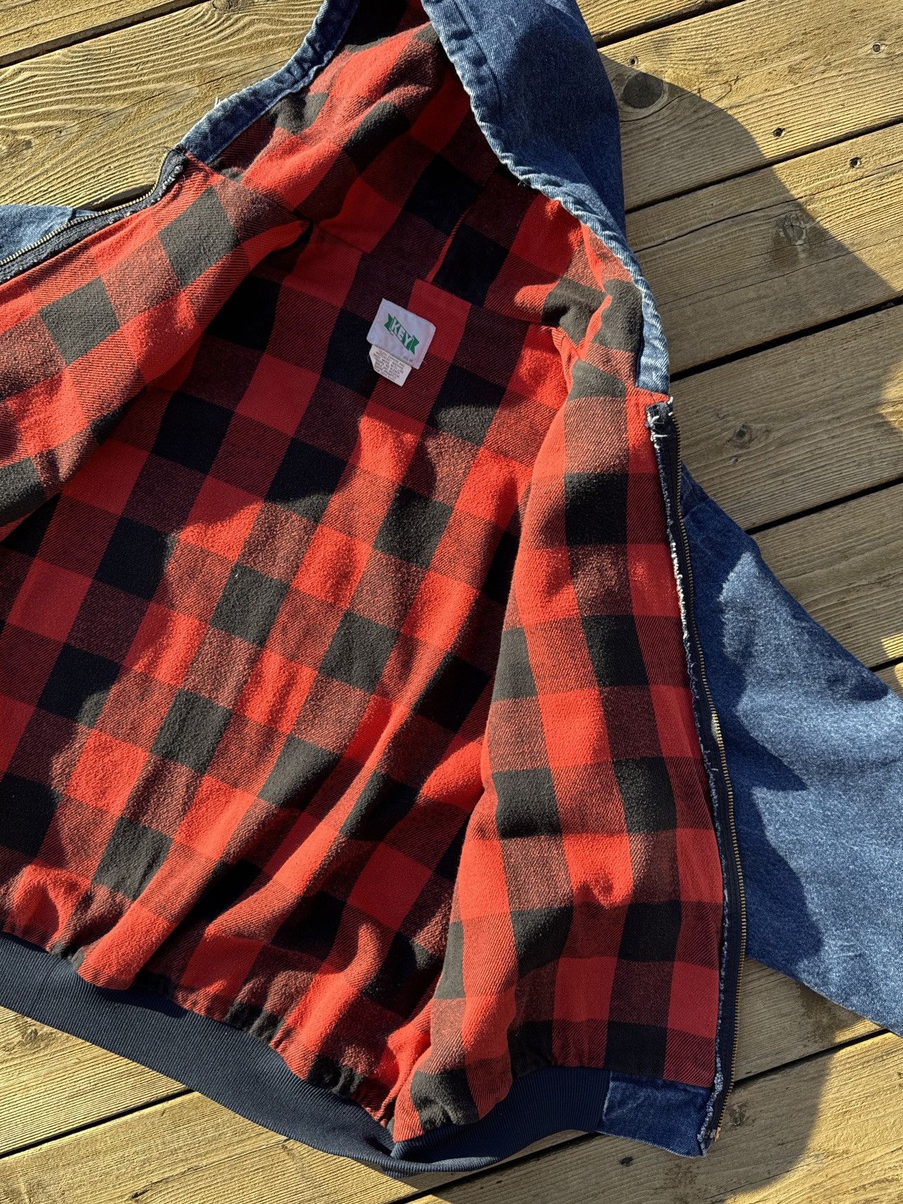 Vintage Vintage KEY Denim Work Jacket 3XL Buffalo Plaid Lined 80s Size US XXL / EU 58 / 5 - 9 Thumbnail