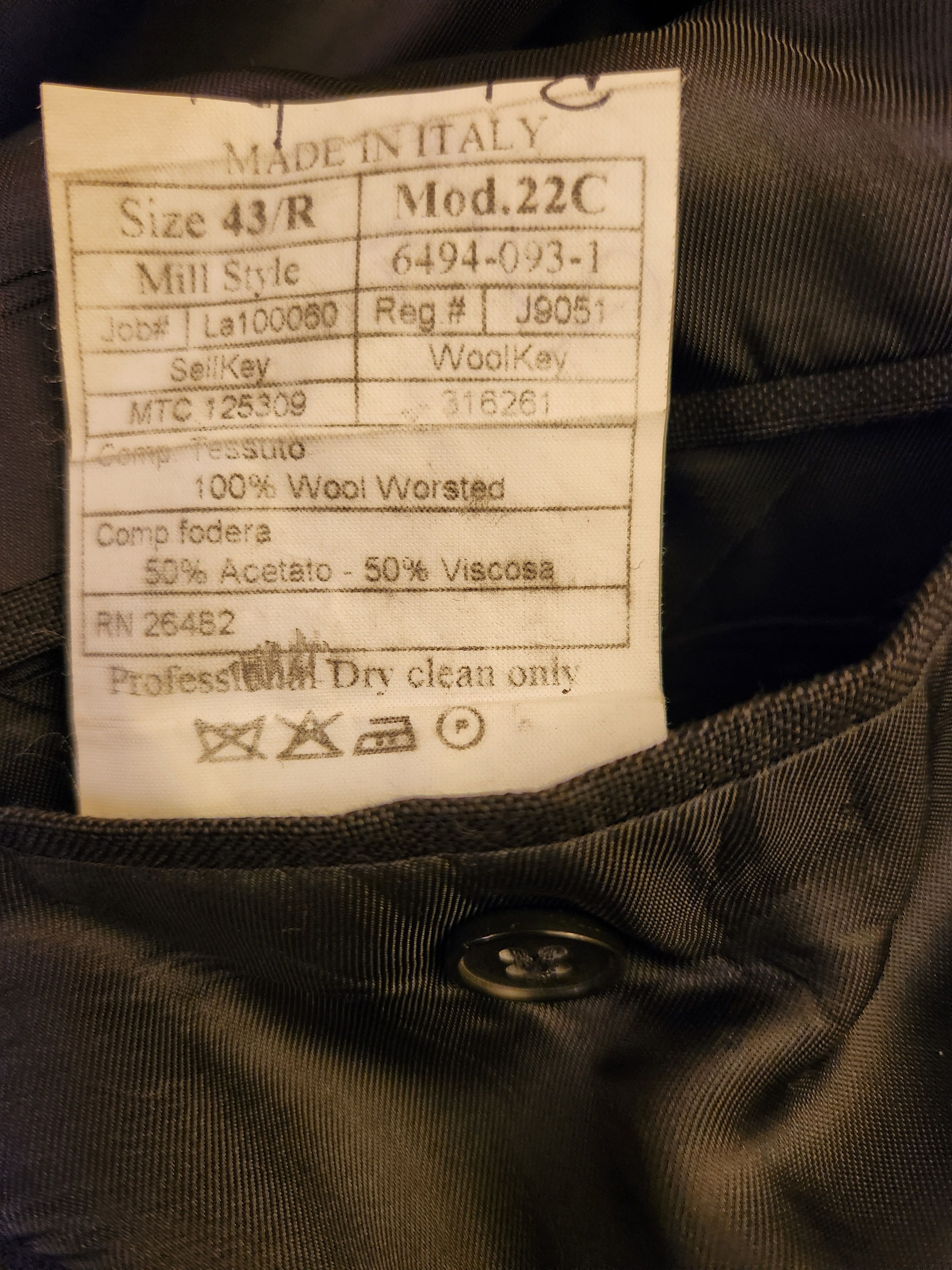 Murano Vintage 90's Italian Made Gray Single Breast 100% Wool Suit Size 44S - 7 Thumbnail