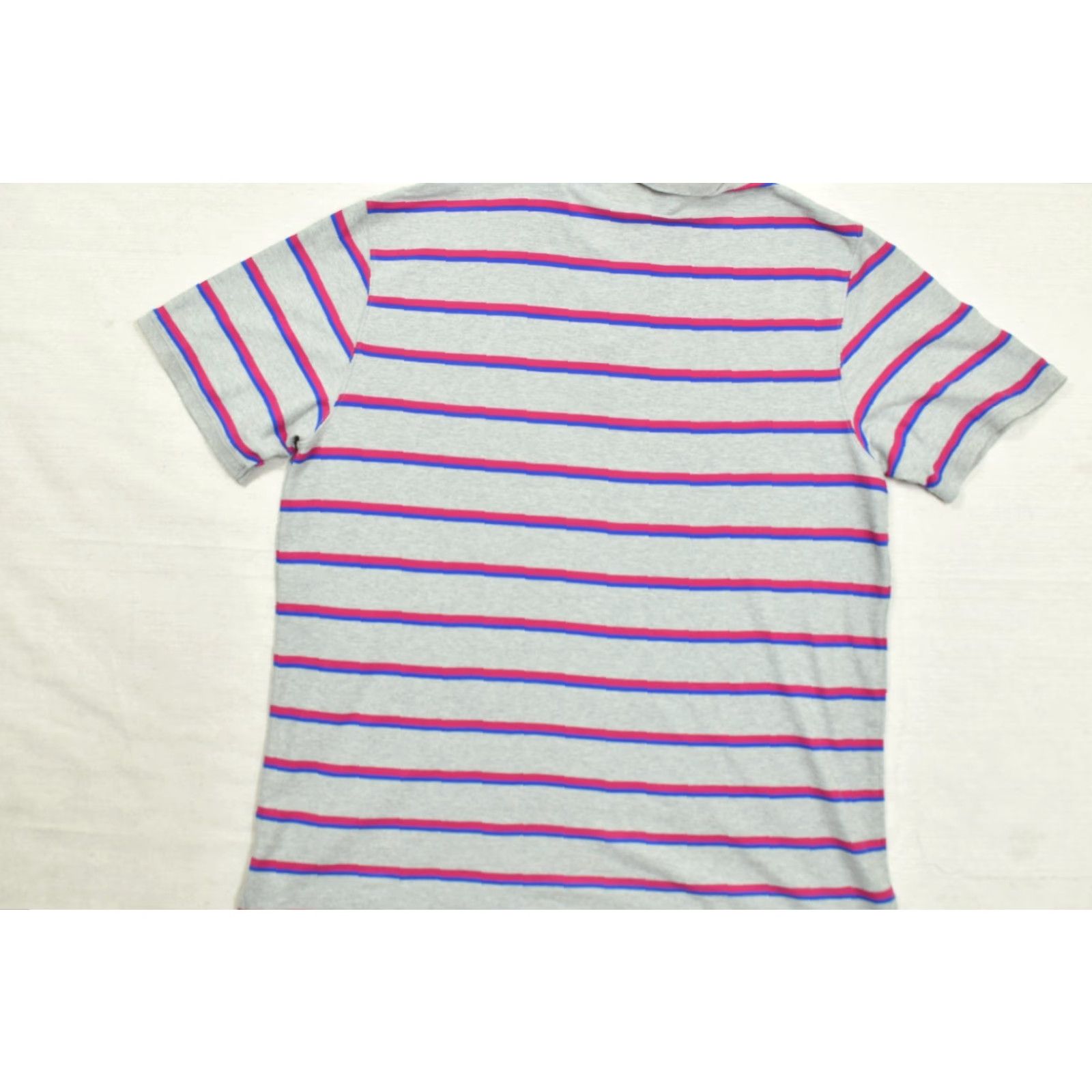 Vintage VINTAGE The Foundry Supply Co Men's 3XLT Grey Pink Blue Striped Short Sleeve Polo Shirt Size US XXL / EU 58 / 5 - 7 Thumbnail