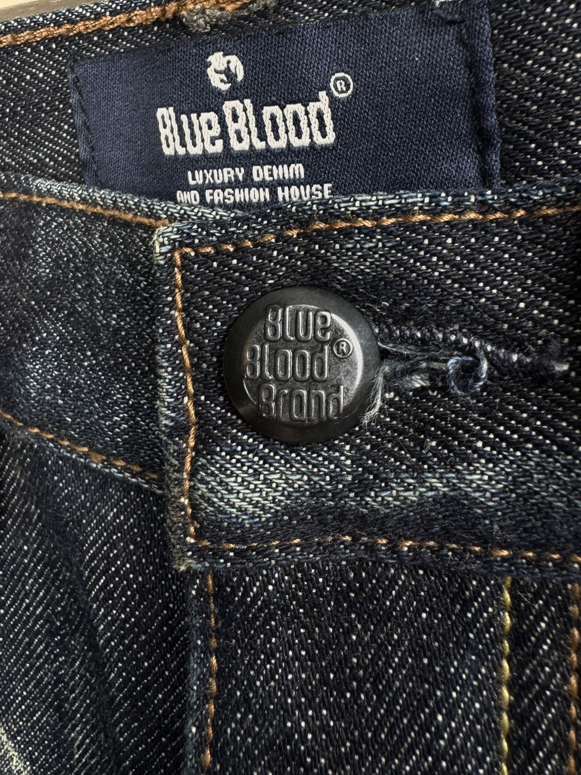 Blue Blood Blue Blood indigo blue faded distressed selvedge denim jeans Size US 34 / EU 50 - 4 Thumbnail