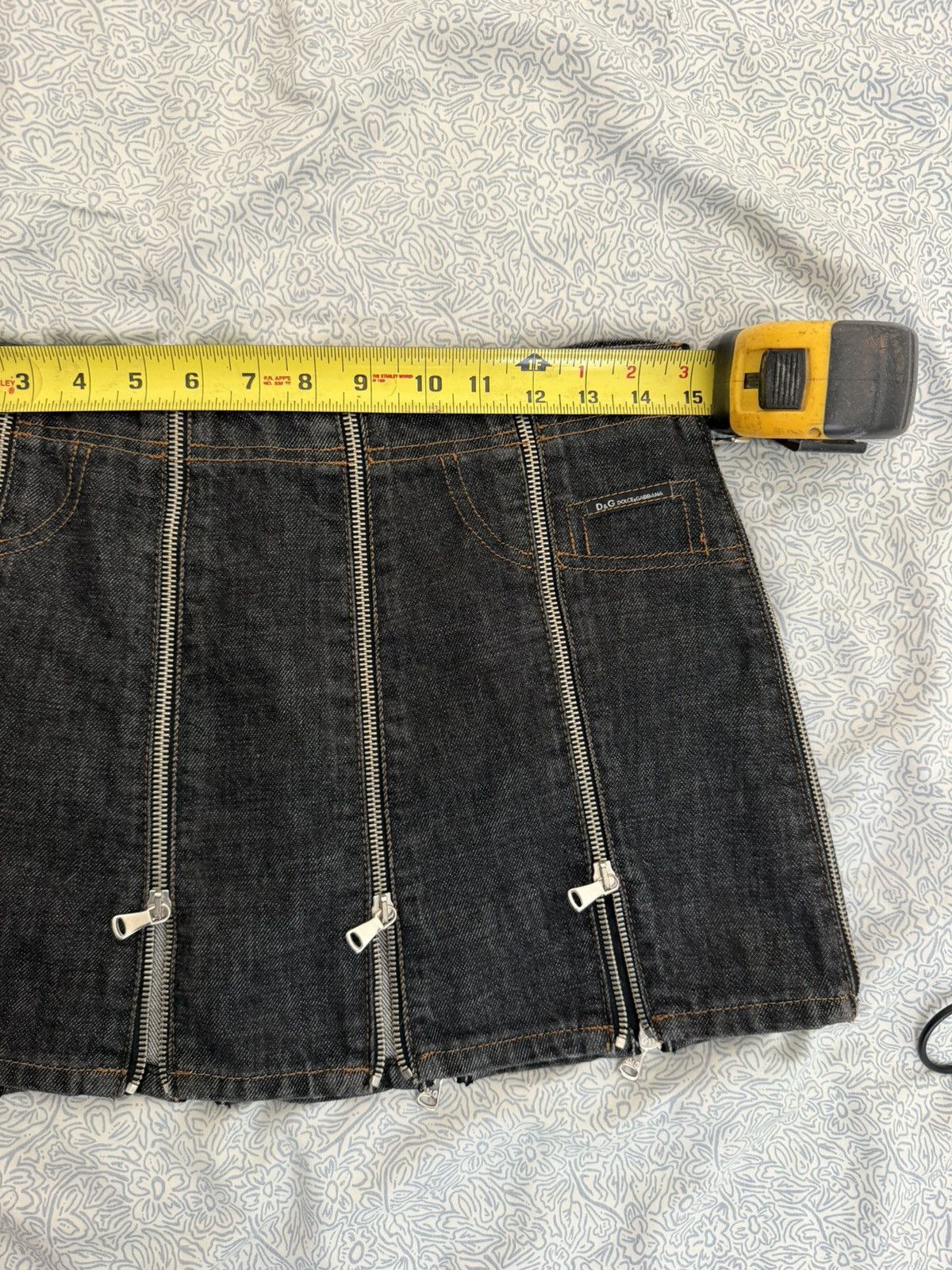 Dolce & Gabbana D&G Black Zipper Denim Mini Skirt Size 30" / US 8 / IT 44 - 9 Thumbnail
