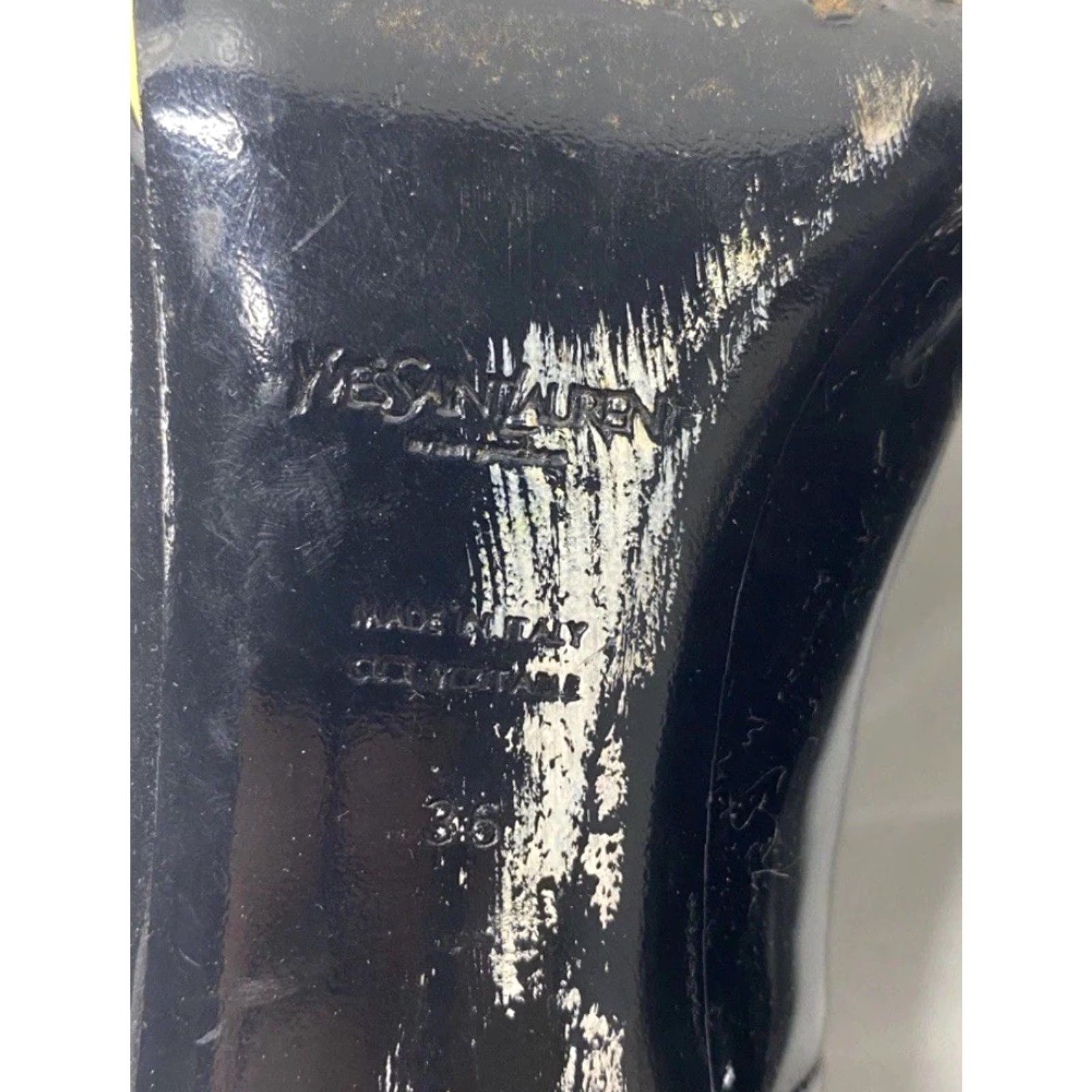 Yves Saint Laurent Women’s Yves Saint Laurent YSL Designer Black Suede/Golden High Heels Size 5.5 Pump Leather Black Womens 5.5 YSL Size US 6 / IT 36 - 7 Thumbnail