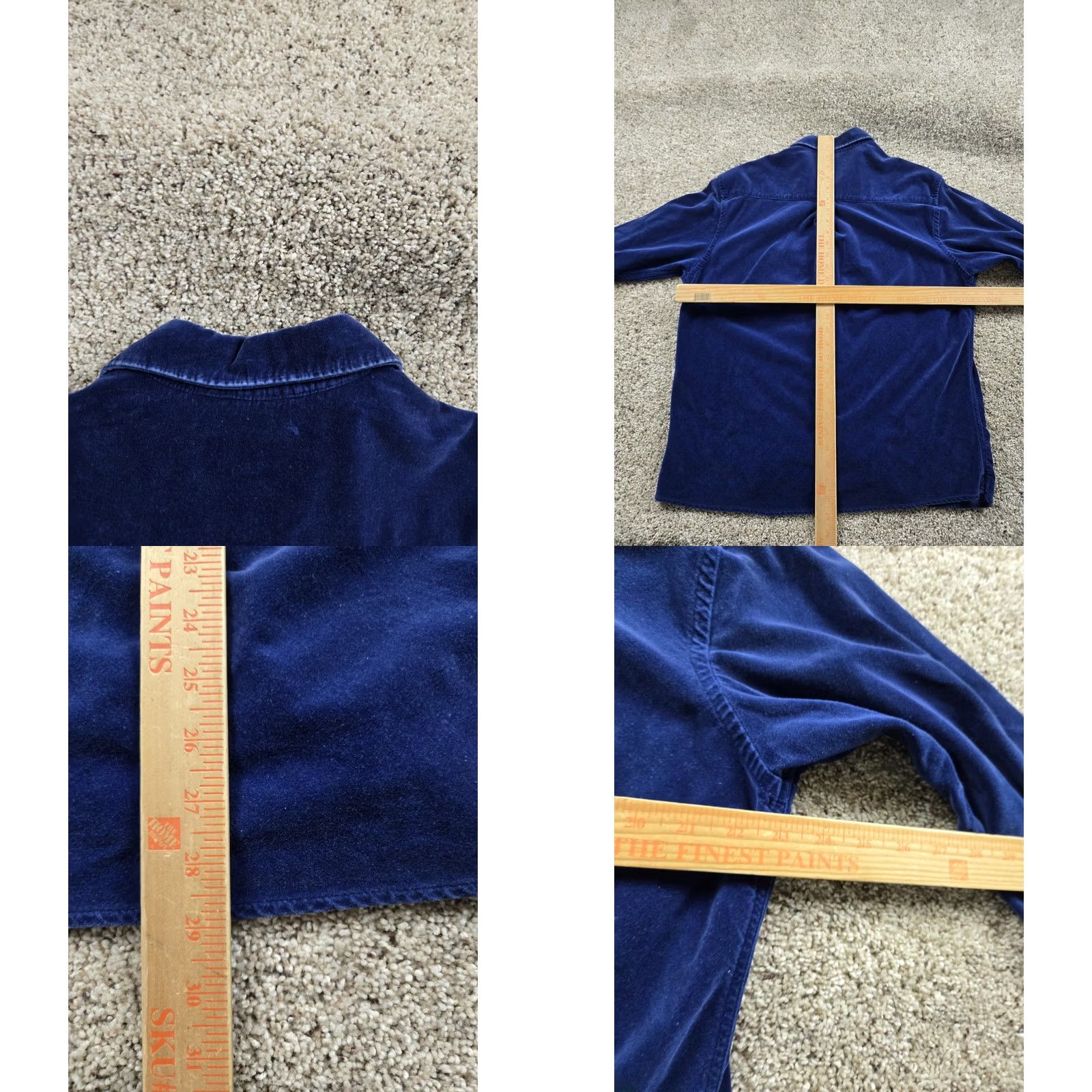 Alfani VINTAGE Alfani Shirt Mens Medium Blue Velvet Cotton Long Sleeve Button Up 90s Size US M / EU 48-50 / 2 - 8 Thumbnail
