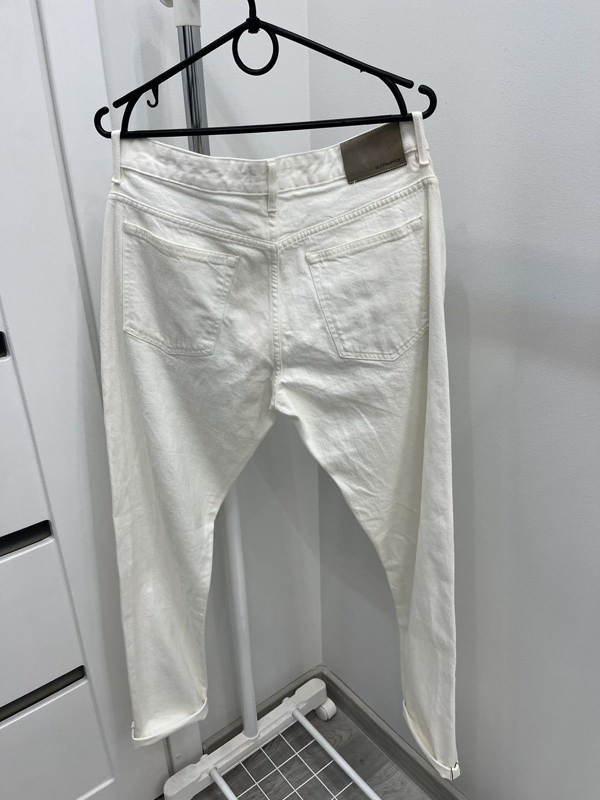 Japanese Brand ?? Suitsupply Suitsupply White Slim Straight Selvedge Denim Jeans | Grailed