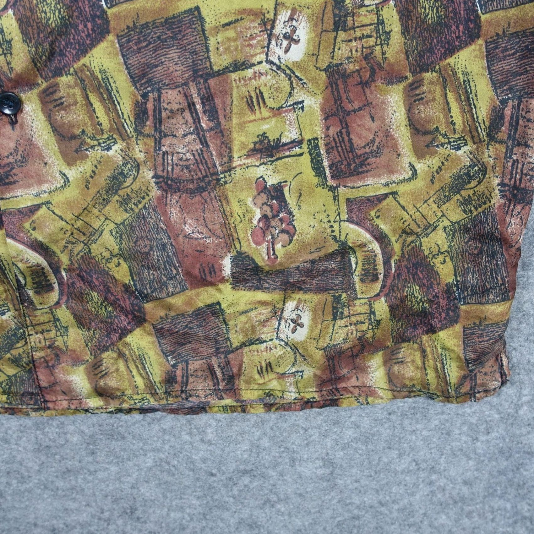 Vintage VINTAGE Robert Stock Shirt Mens M Brown Silk Button Up Short Sleeve Size US M / EU 48-50 / 2 - 5 Thumbnail