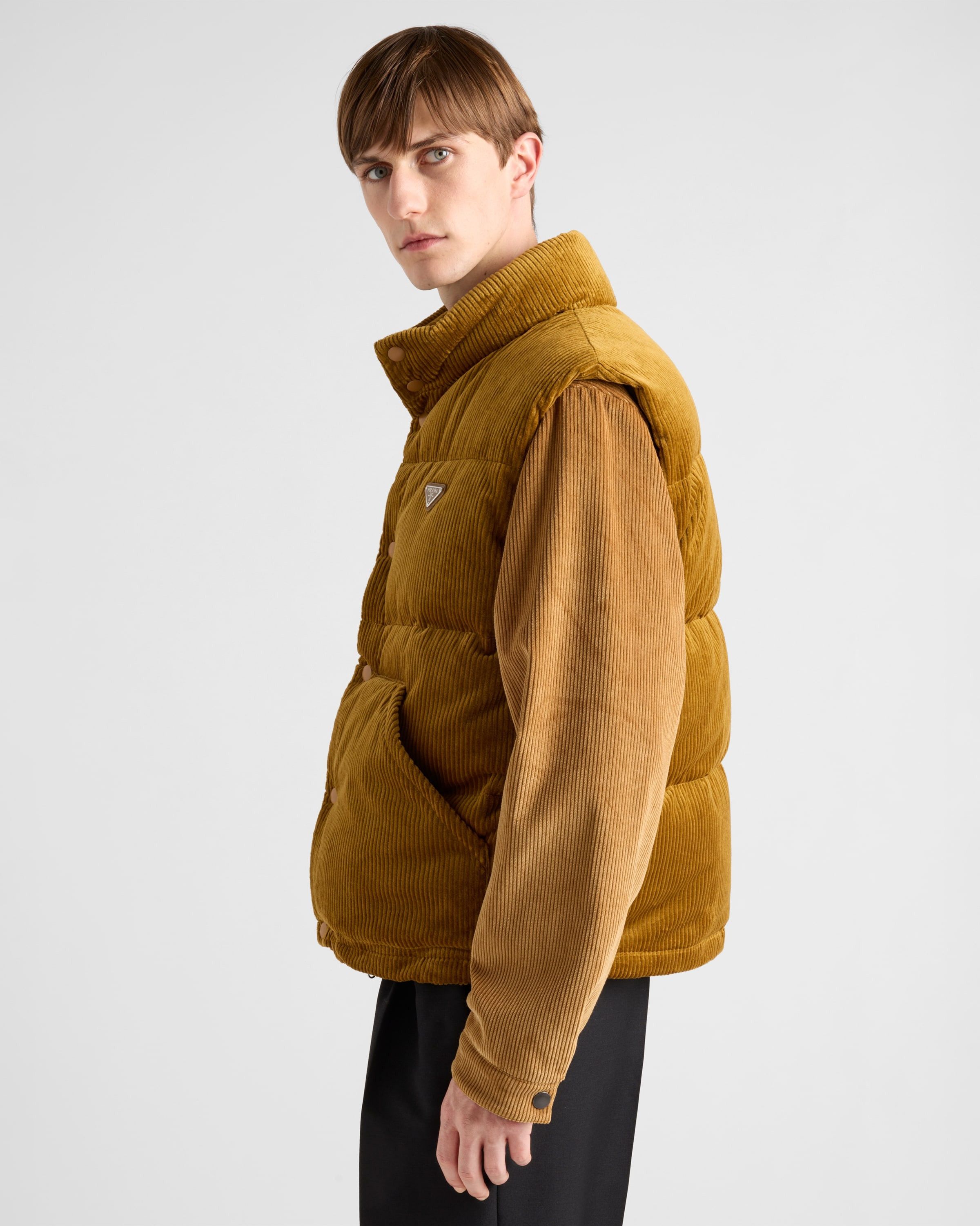 Prada o1la1rc1a0925 Corduroy Down Vest in Mustard Size US L / EU 52-54 / 3 - 4 Thumbnail