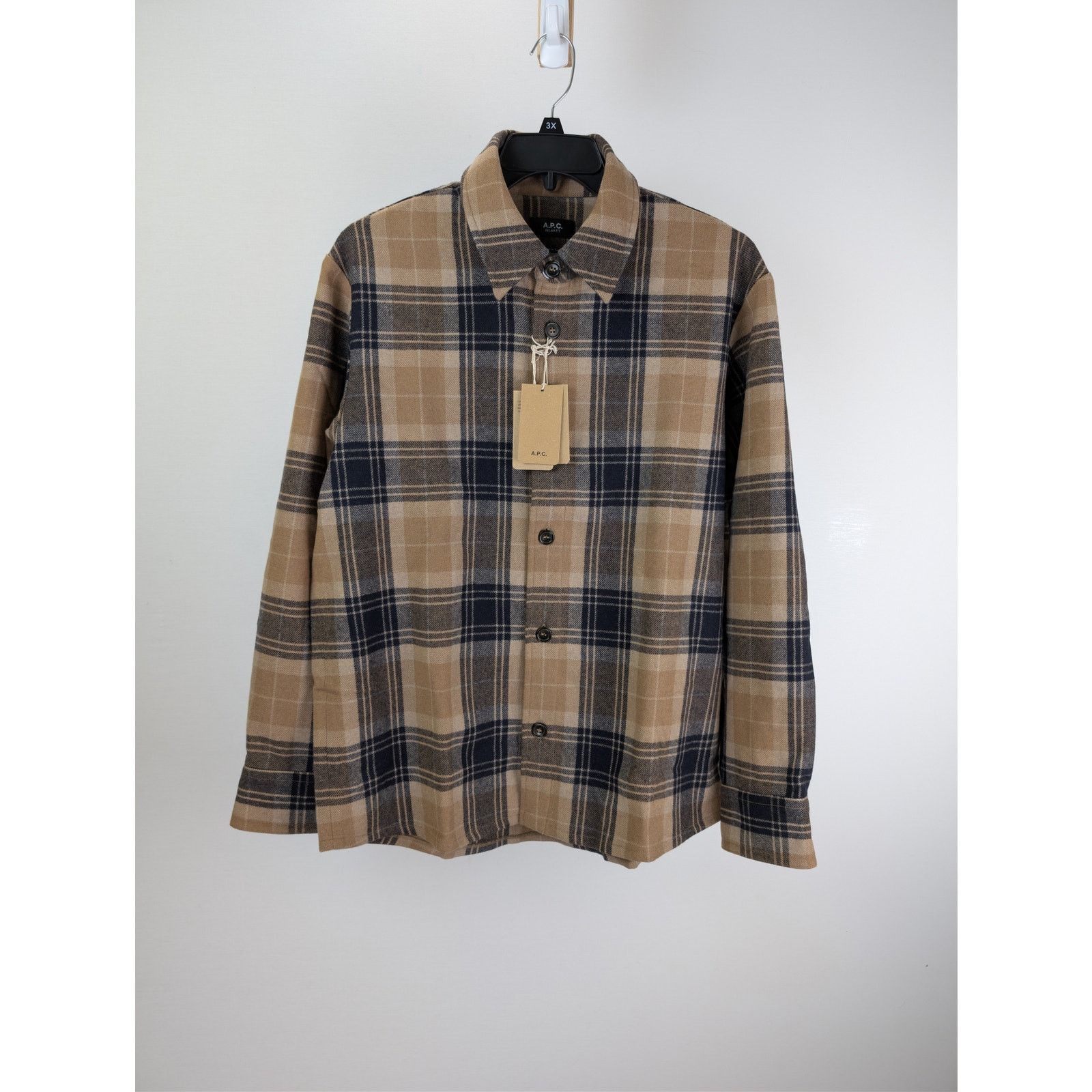 A.P.C. o1rshd1 Surchemise Bobby Button up Shirt in Dark Navy/Beige Size US M / EU 48-50 / 2 - 8 Thumbnail
