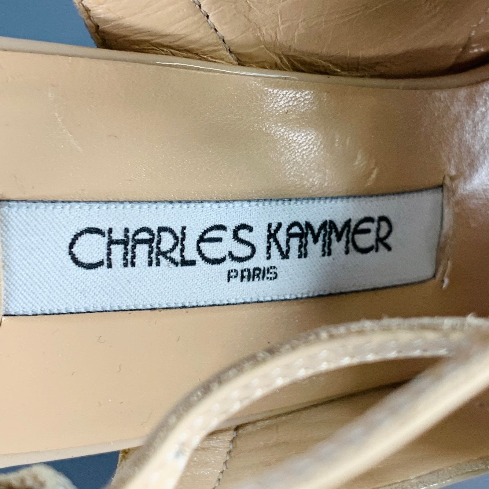 Other Beige Nude Patent Leather Peep Toe Strappy Sandals Size US 6 / IT 36 - 8 Thumbnail