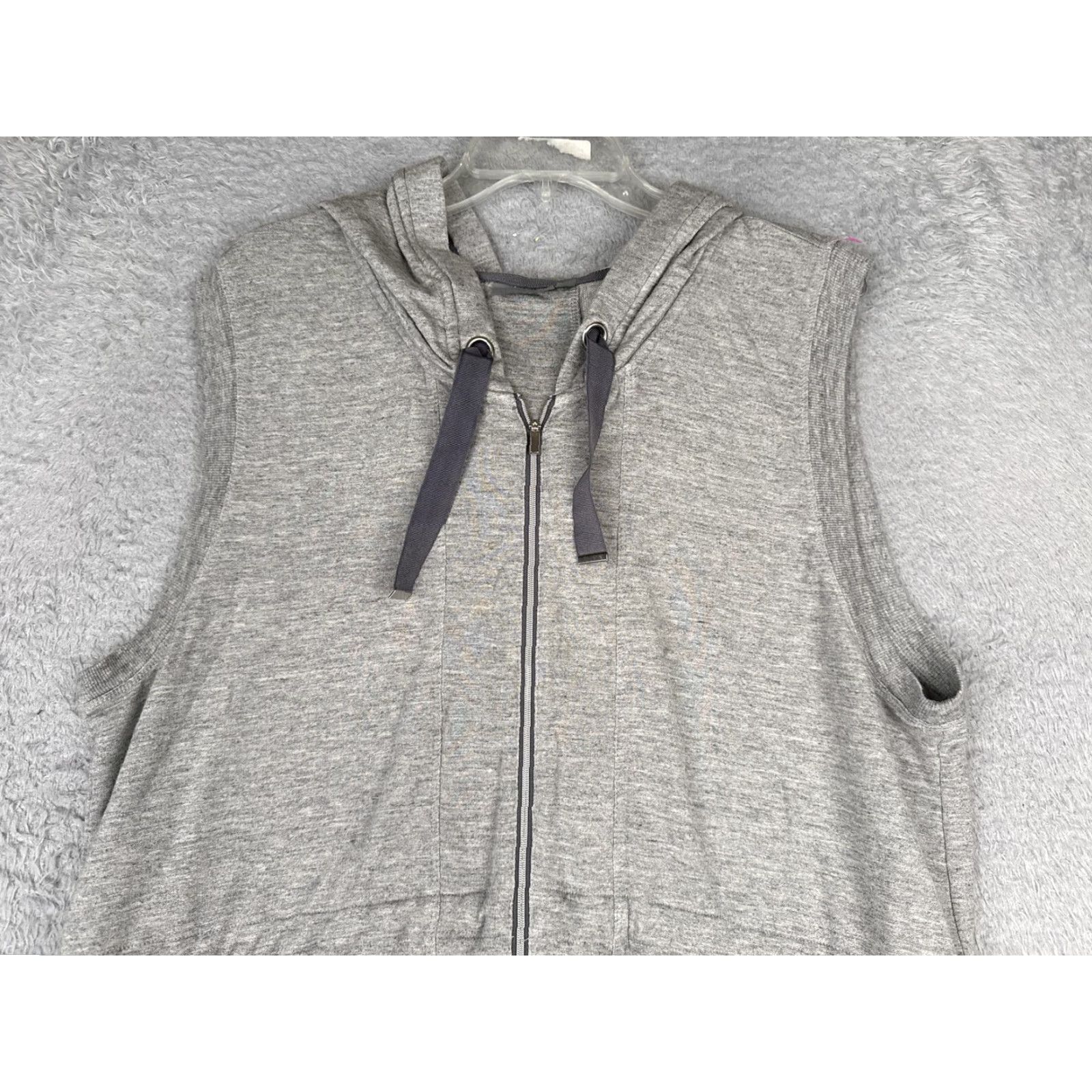 Athleta Athleta Vest Women XL Gray Lotus Hood Full Zip Knit Sweater Lightweight Pockets Size XL / US 12-14 / IT 48-50 - 4 Thumbnail