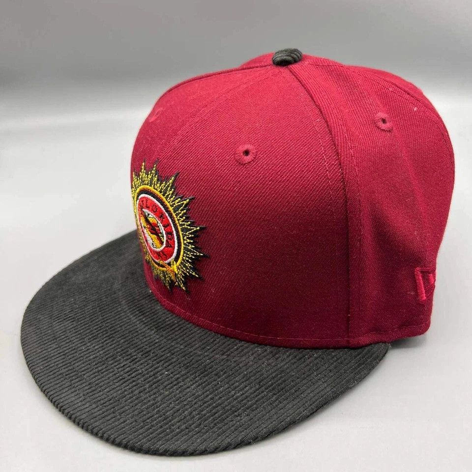 New Era Florida Marlins Hat Men 7 1/2 Red Corduroy MLB Fitted Cap Size ONE SIZE - 4 Thumbnail