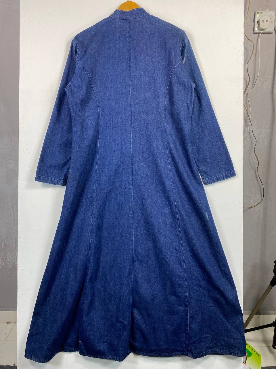 Japanese Brand vintage japanese brand open collar long denim jacket Size US L / EU 52-54 / 3 - 6 Thumbnail
